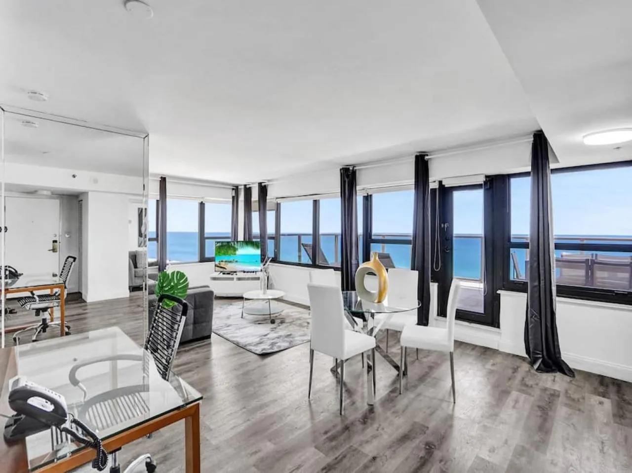 Living room in Full ocean view Huge private terrace 1002