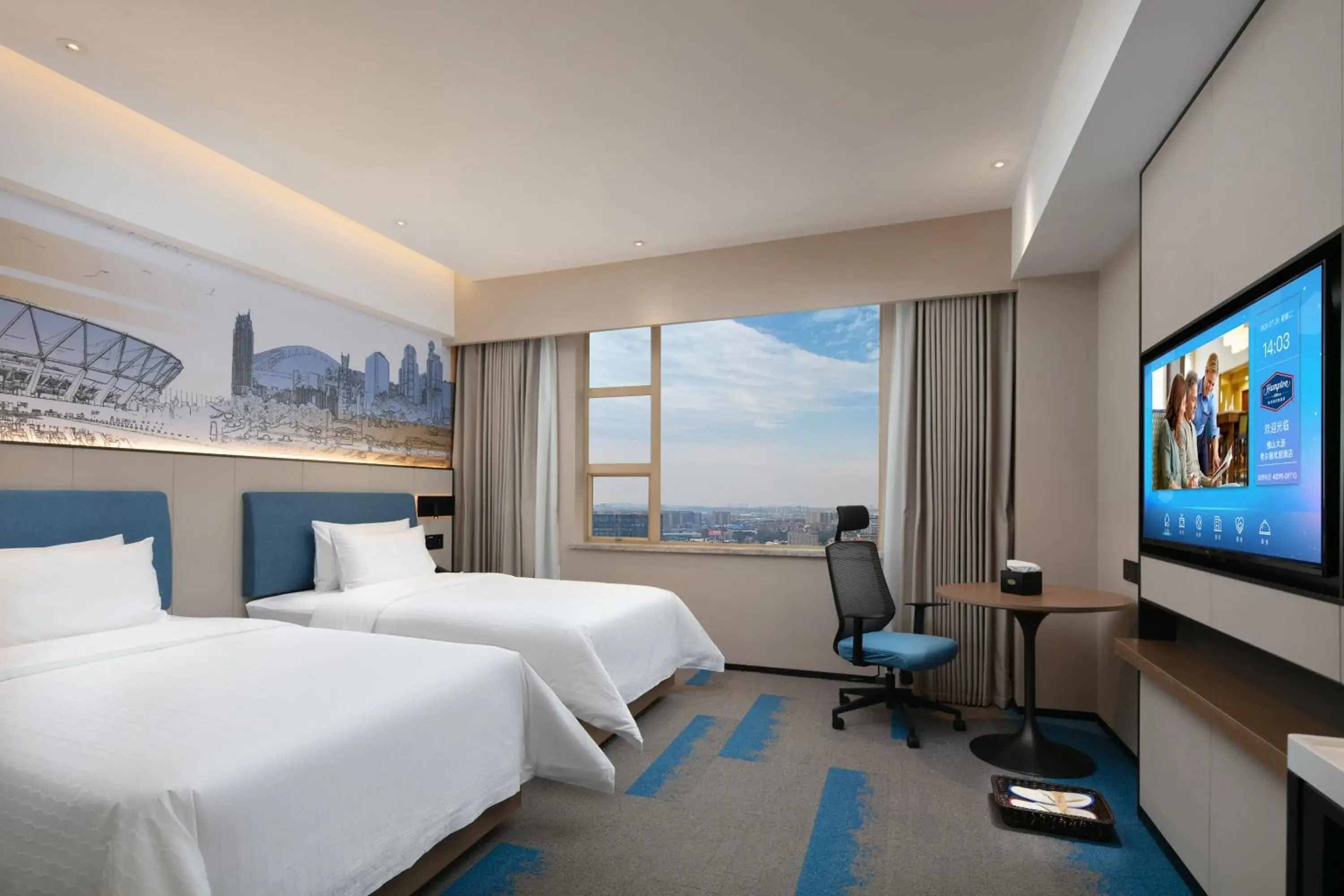 Photo of the whole room, Bed in Hampton by Hilton Foshan Dali Photo of the whole room, Bed in Hampton by Hilton Foshan Dali