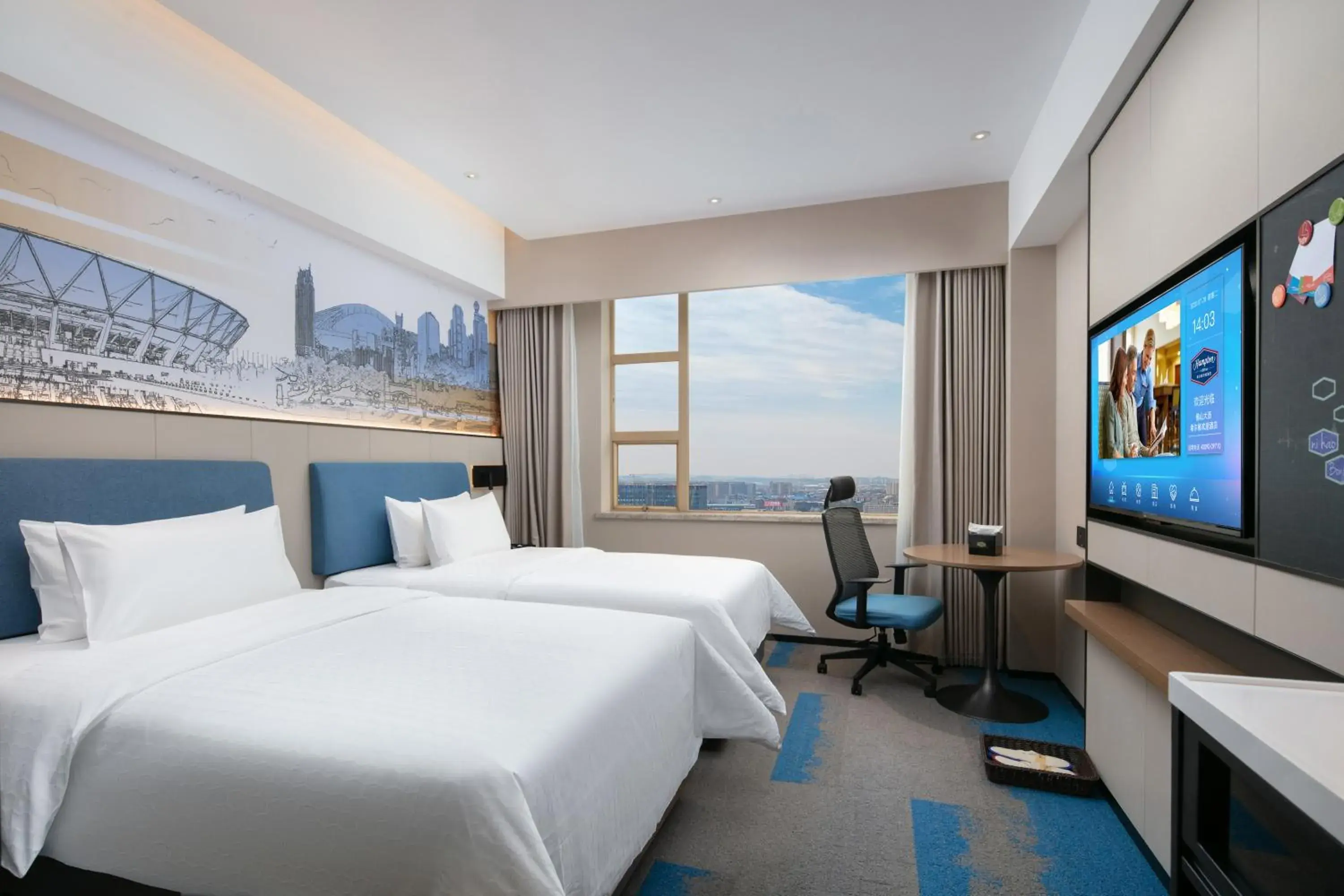 TV and multimedia, Bed in Hampton by Hilton Foshan Dali TV and multimedia, Bed in Hampton by Hilton Foshan Dali