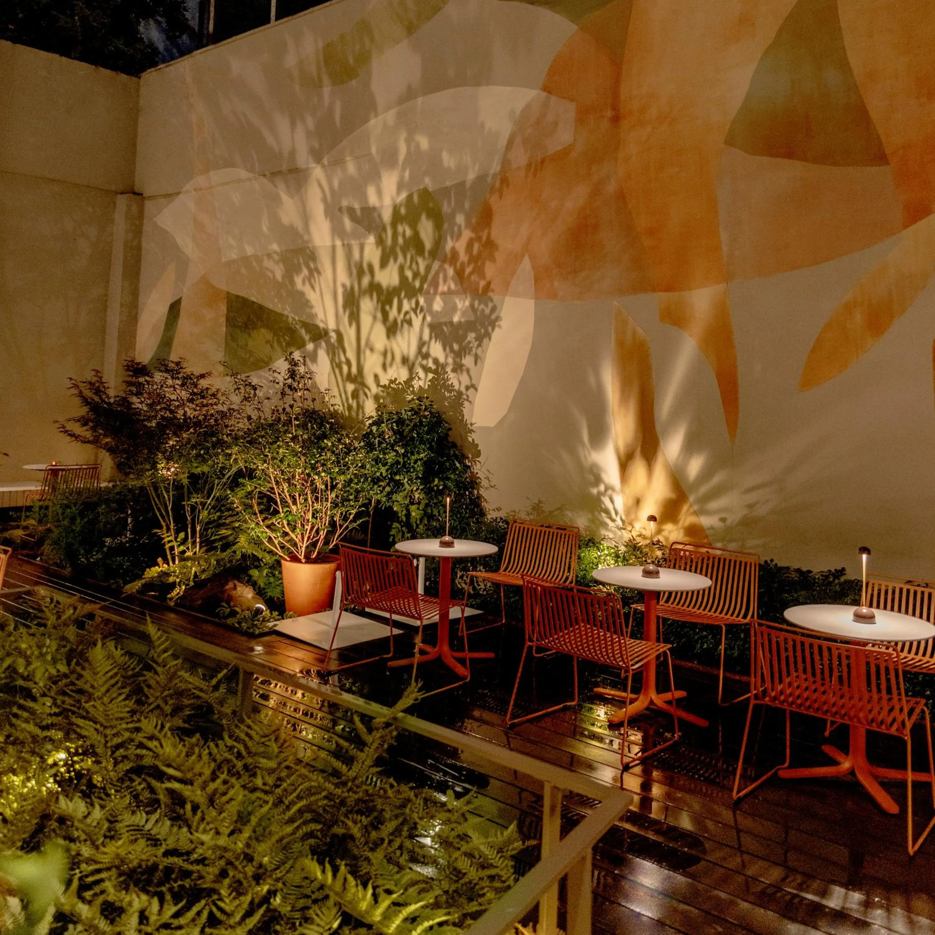 Patio in Hôtel Pilgrim