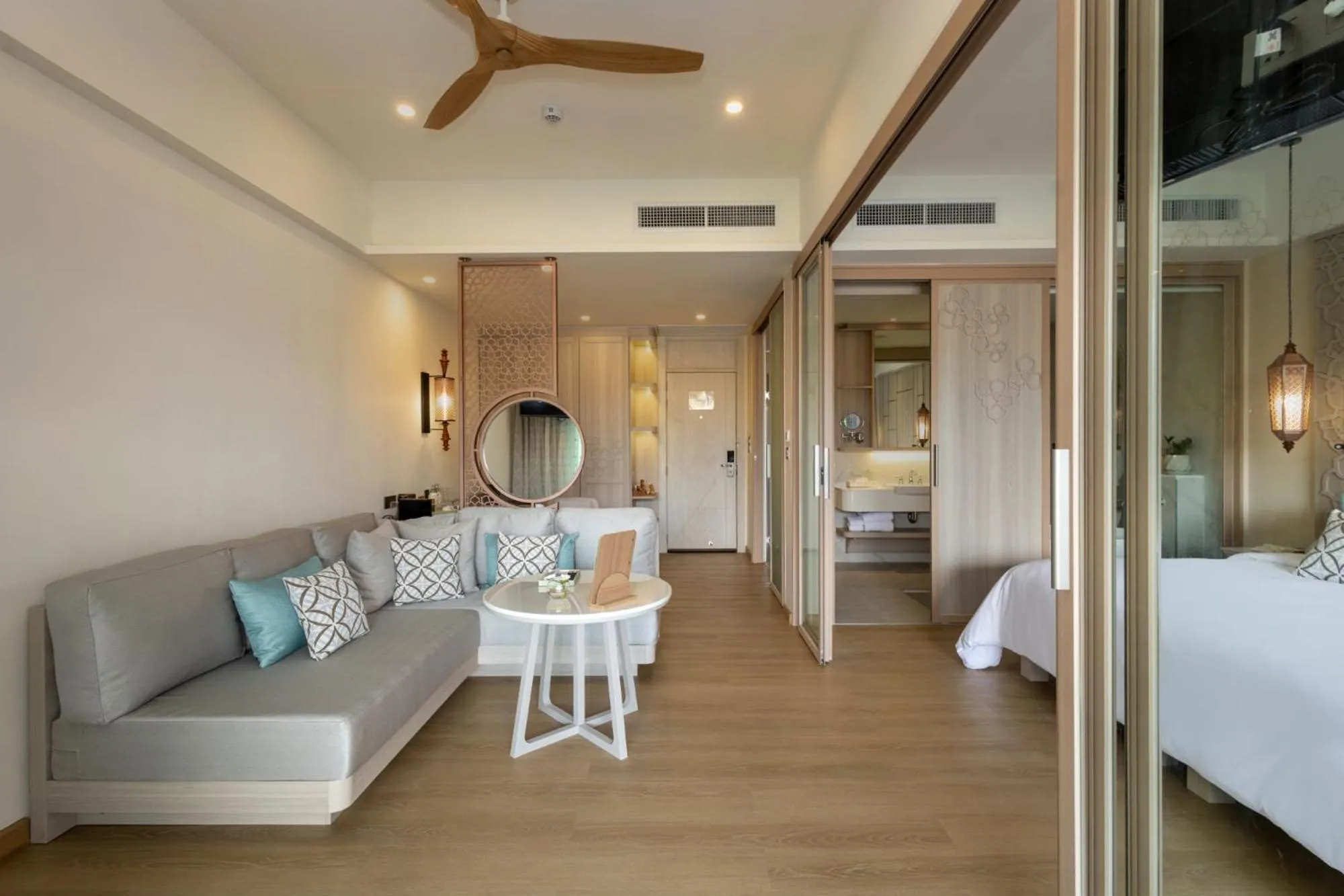 Living room, Bed in The Little Shore Khao Lak by Katathani