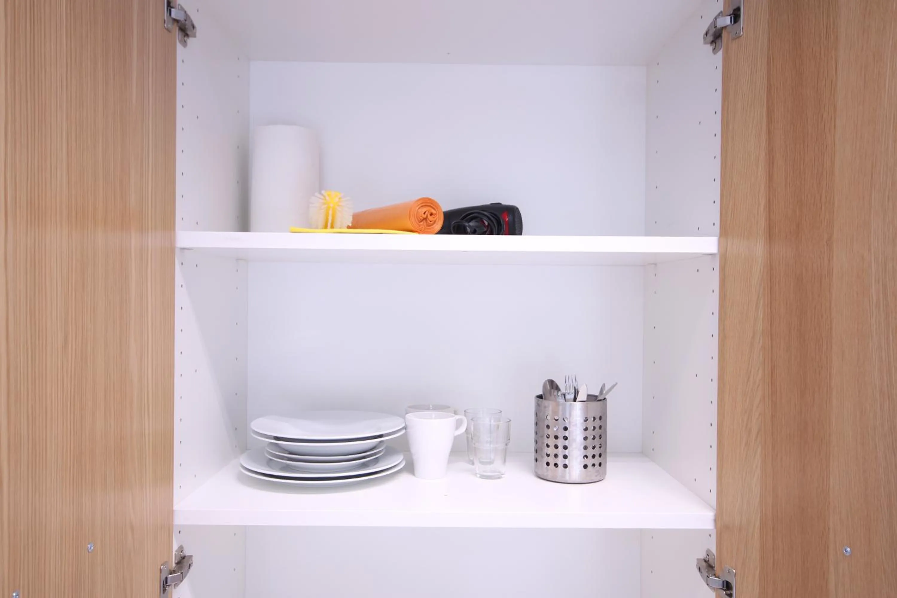 Kitchen or kitchenette in Forenom Hostel Espoo Kilo