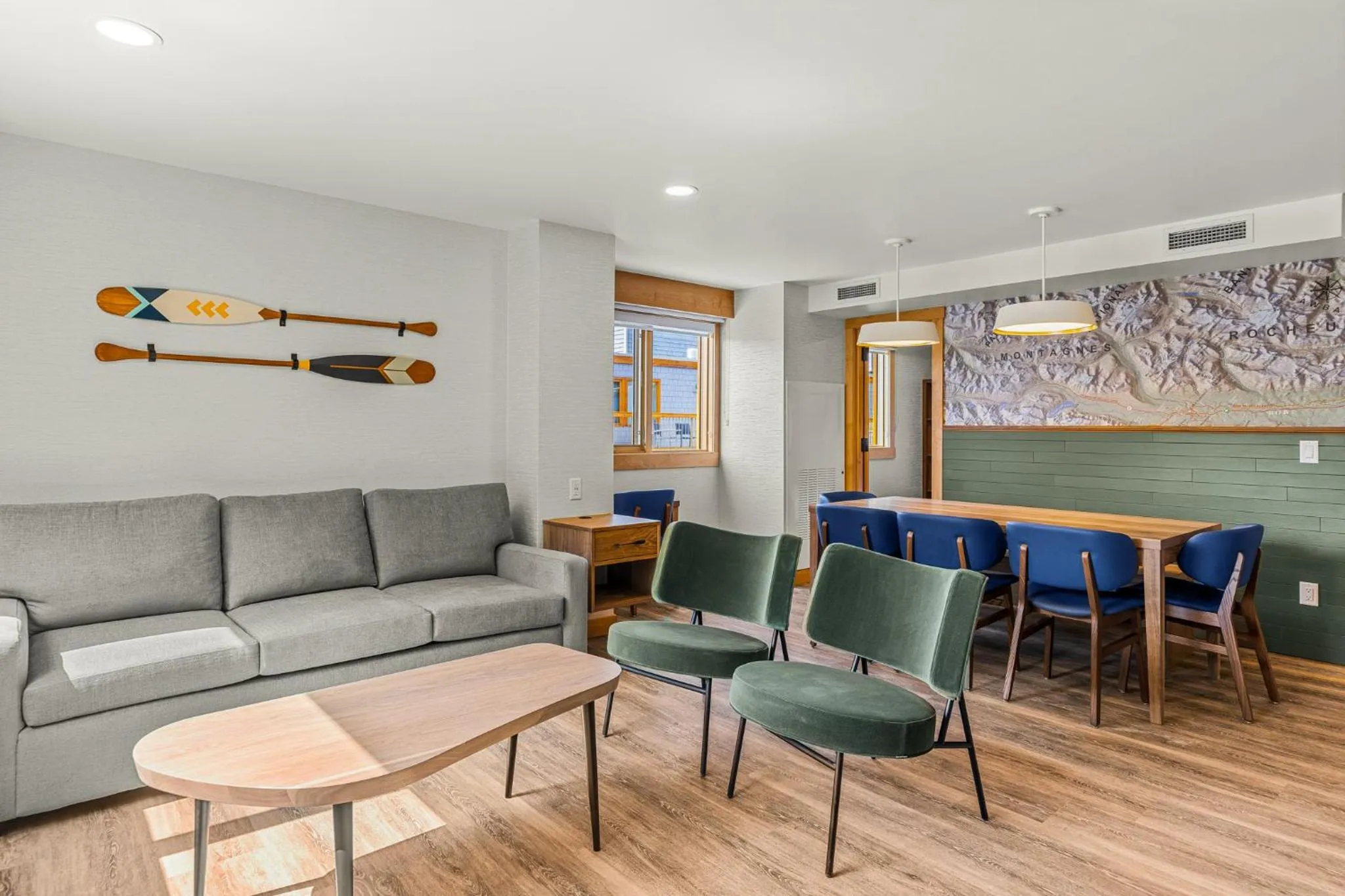 Seating area in Hotel Canoe and Suites