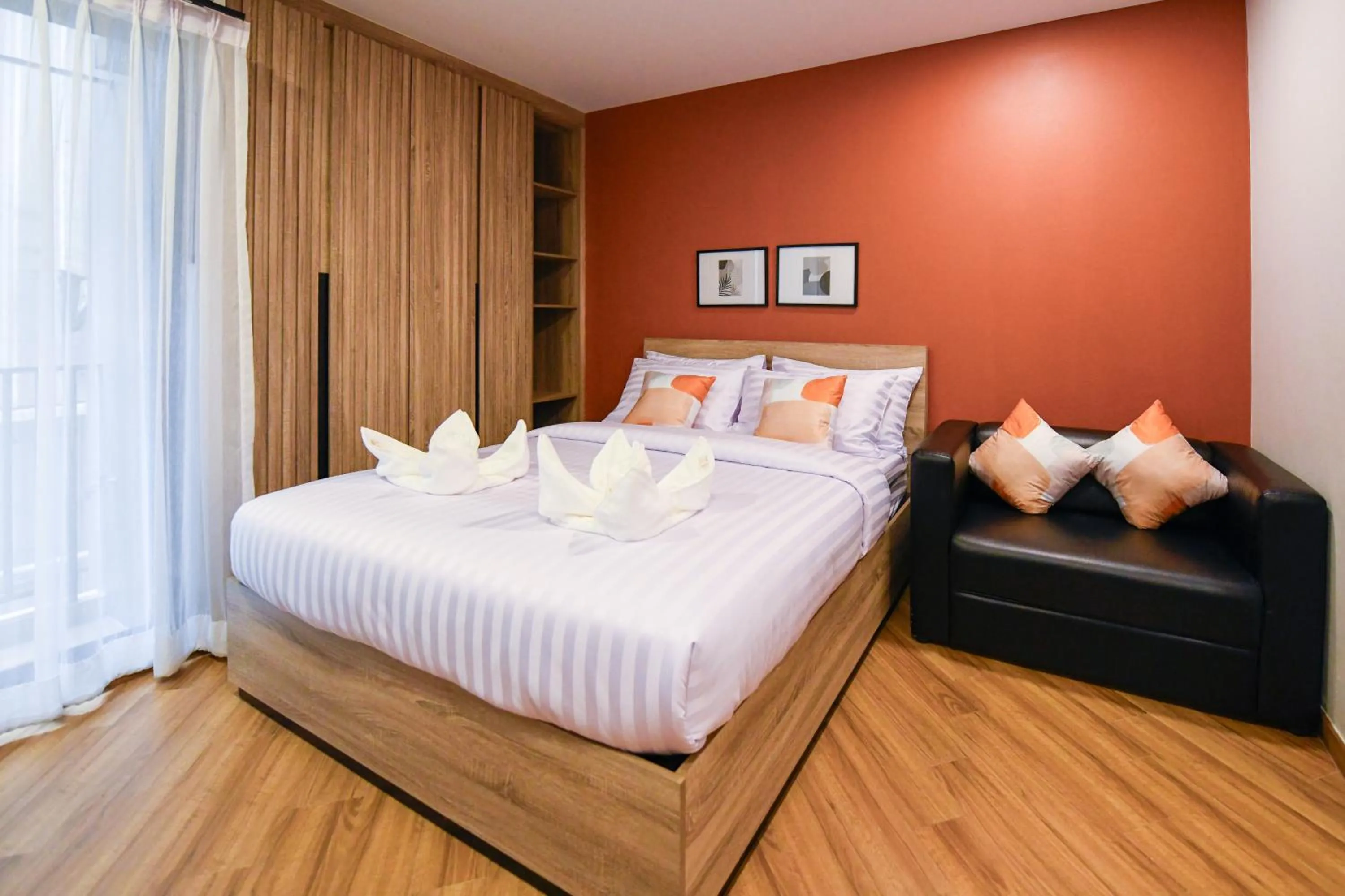 Living room, Bed in You Hotel