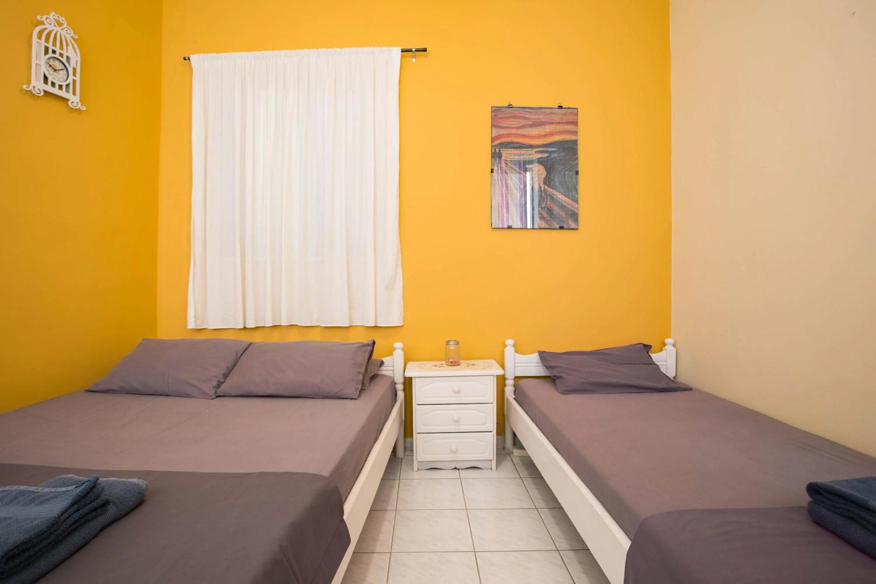 Bed in Kalamata's Handmade Apartment