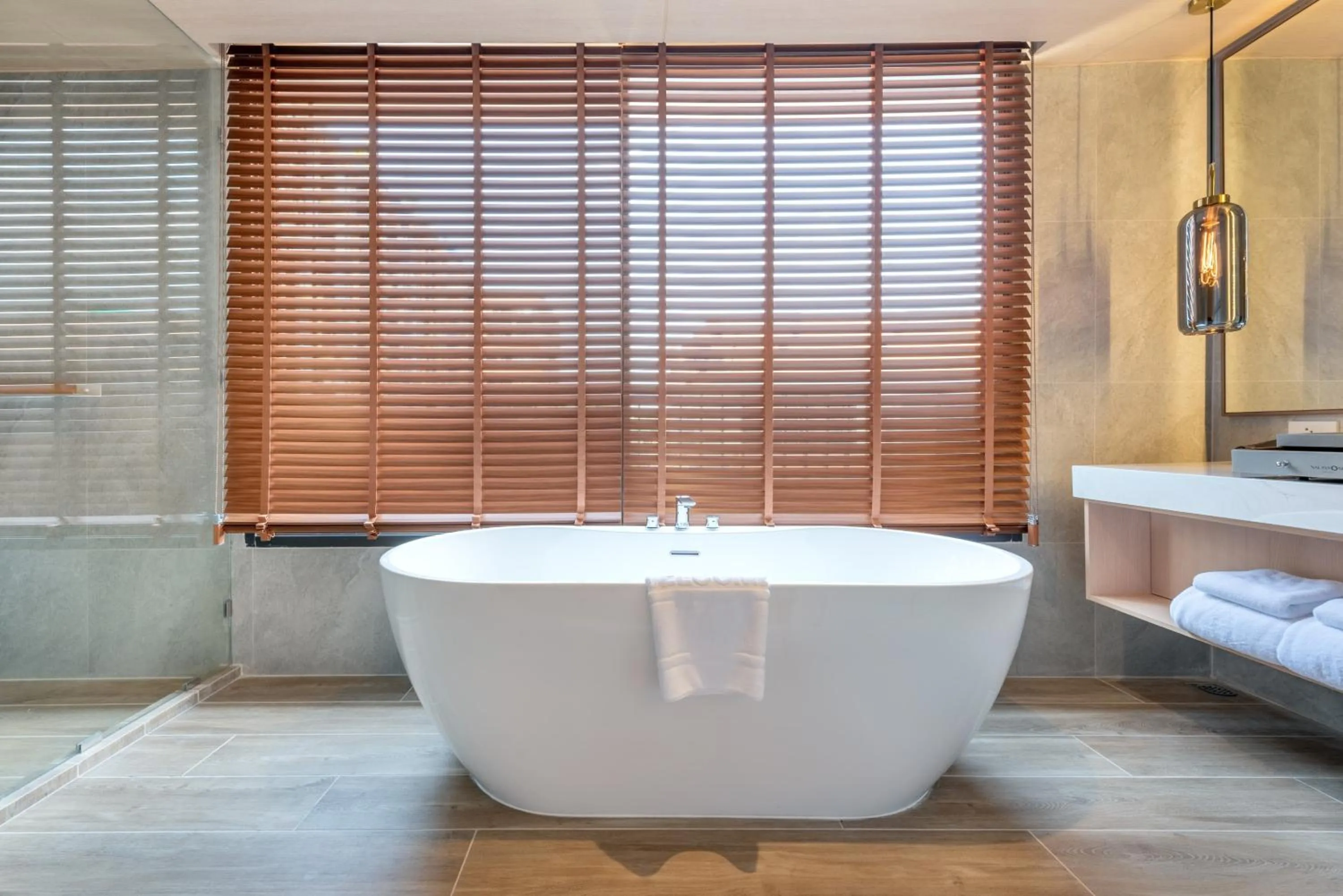 Bathroom, Bed in Salaya One Hotel & Service Apartment