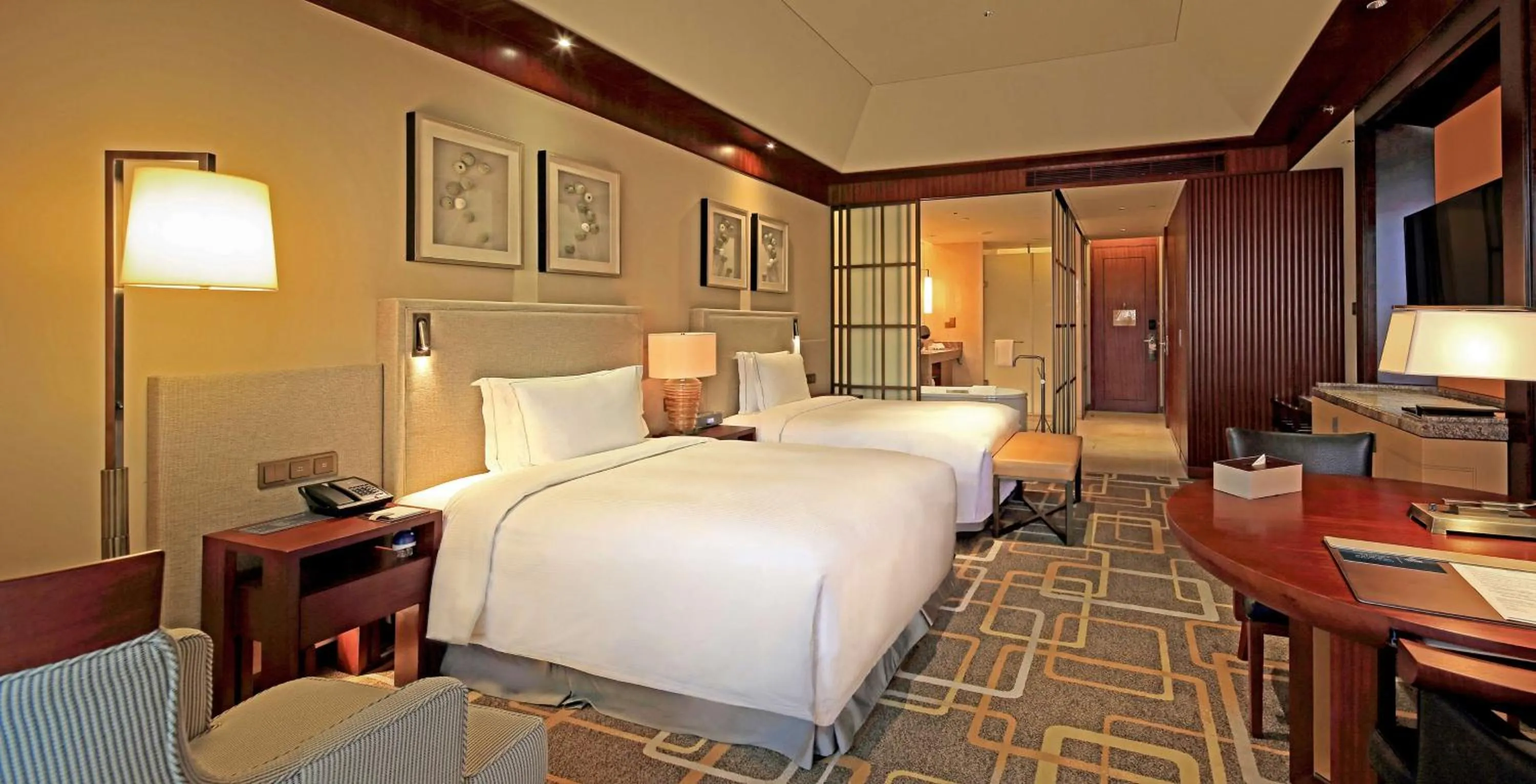 Bedroom, Bed in Hilton Qingdao Golden Beach 丨 10 mins' walk to Golden Beach and Beer City