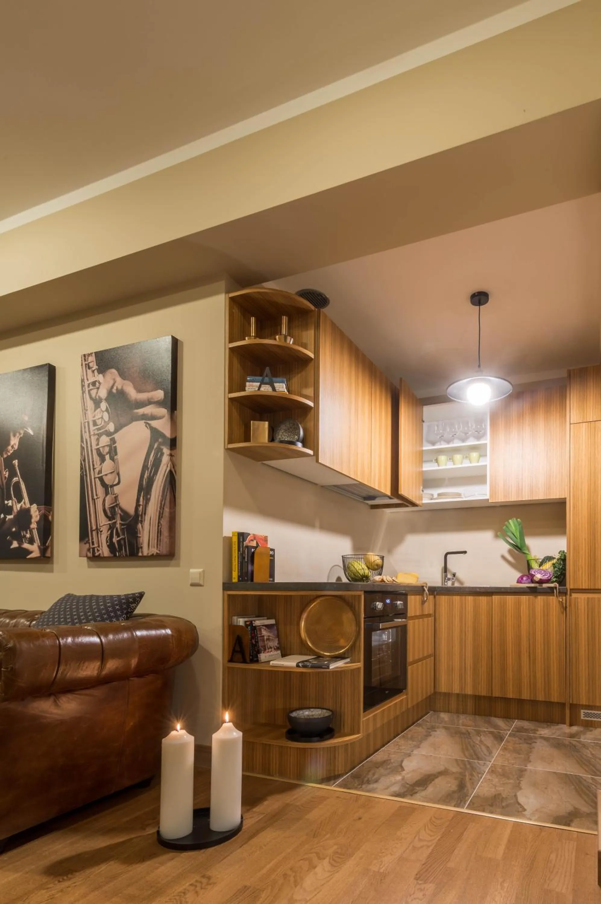 Kitchen or kitchenette in Saules Club Apart Hotel