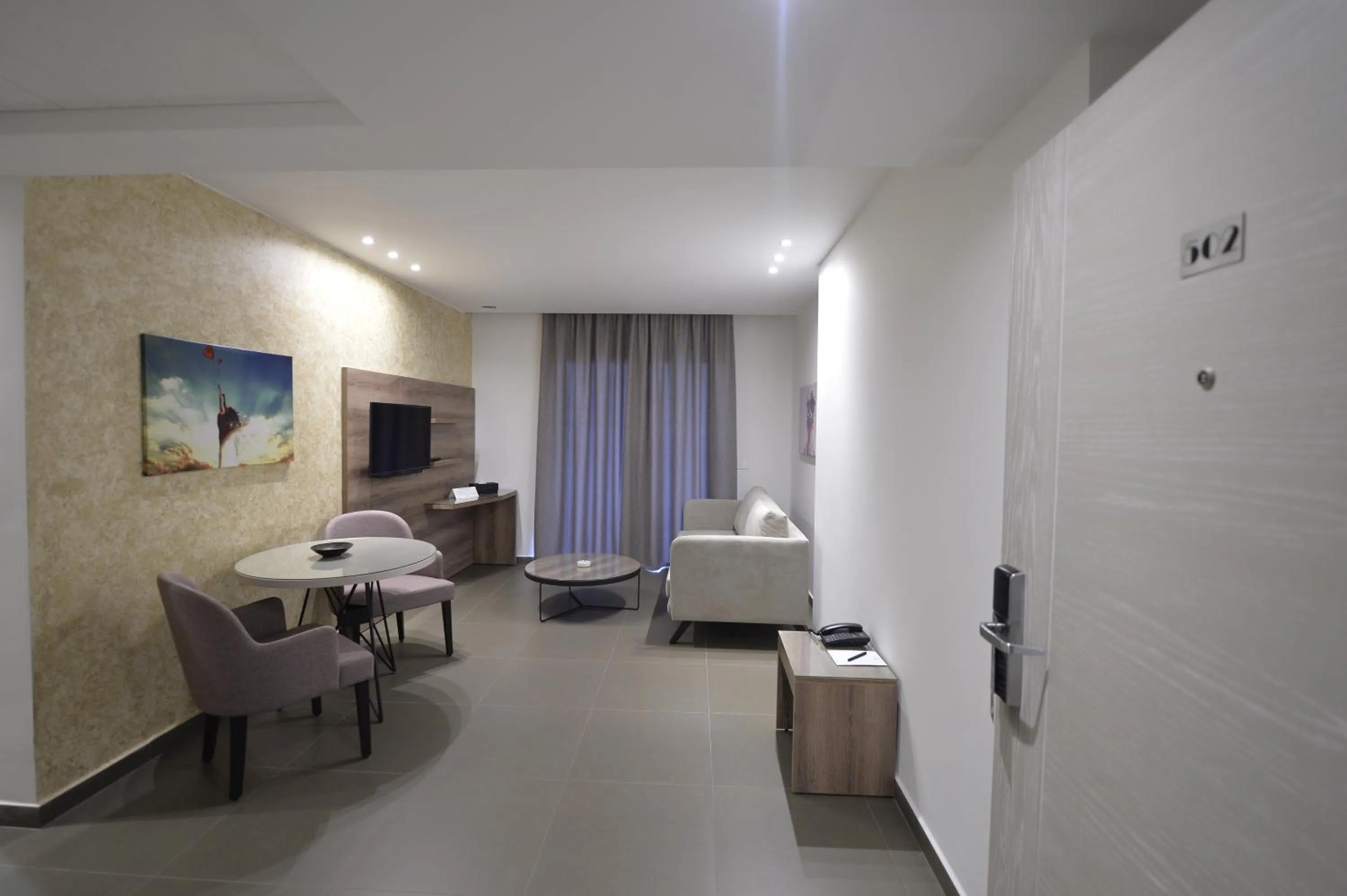 Living room, Bed in Zett hotel