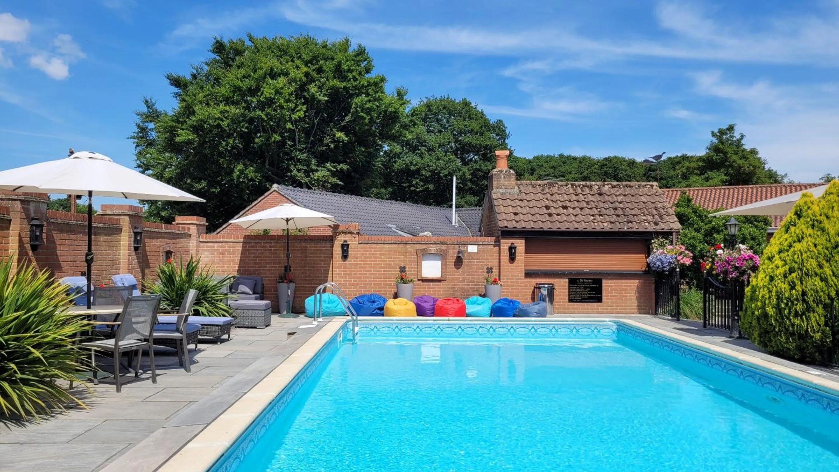 Pool view in Old Rectory Hotel, Crostwick