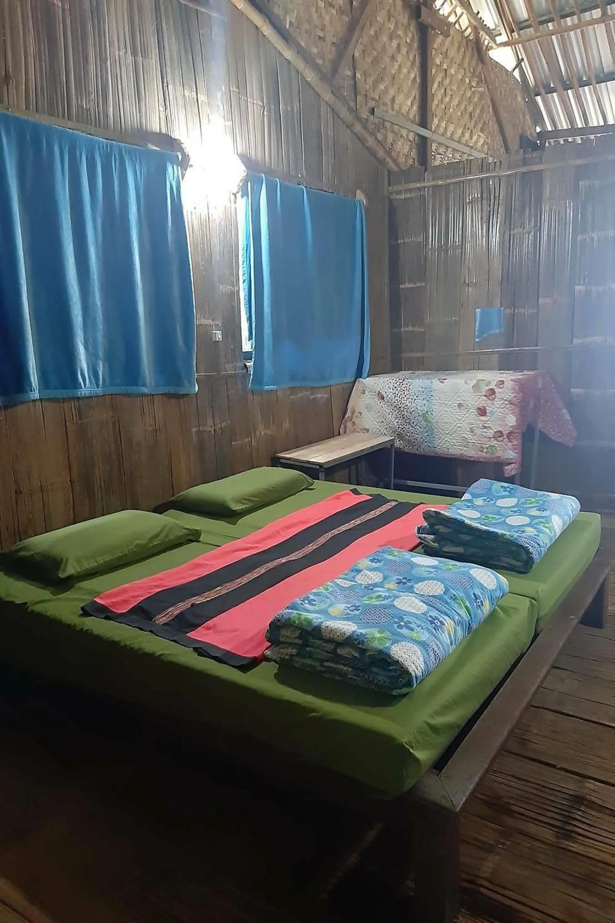 Bed in Doi PuMuen LAHU Homestay