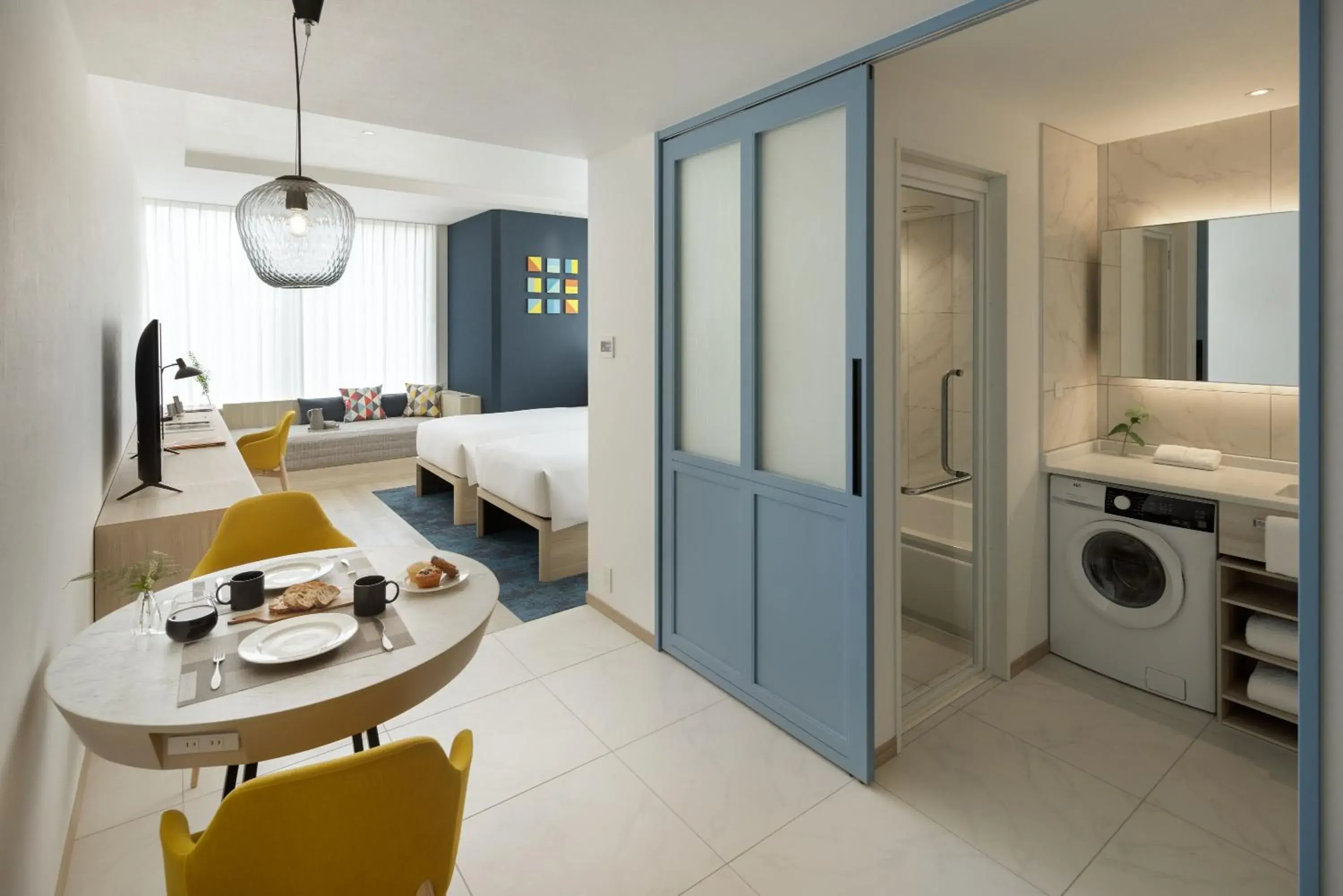 Living room, Bed in Hyatt House Tokyo Shibuya Living room, Bed in Hyatt House Tokyo Shibuya