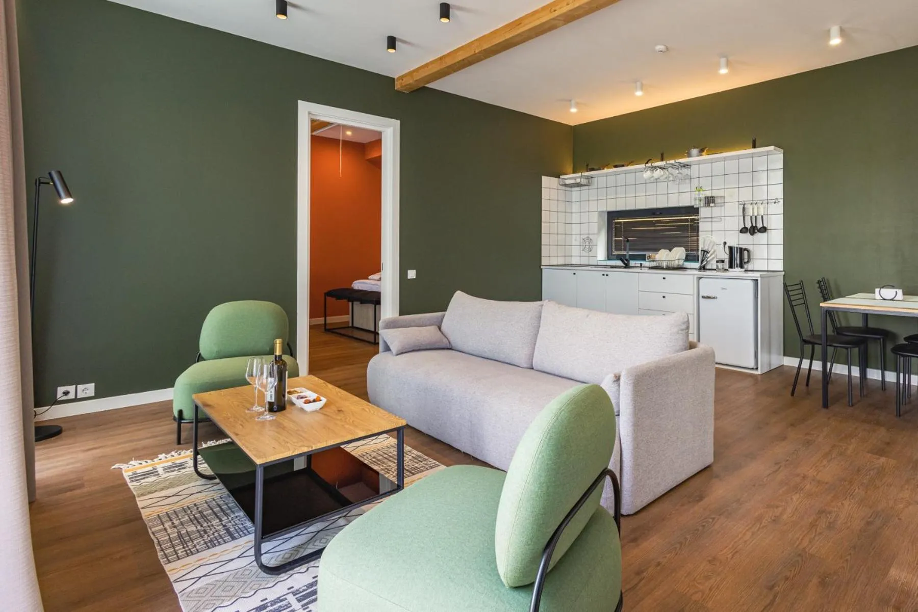 Kitchen or kitchenette in Apart Hotel Kundzuli