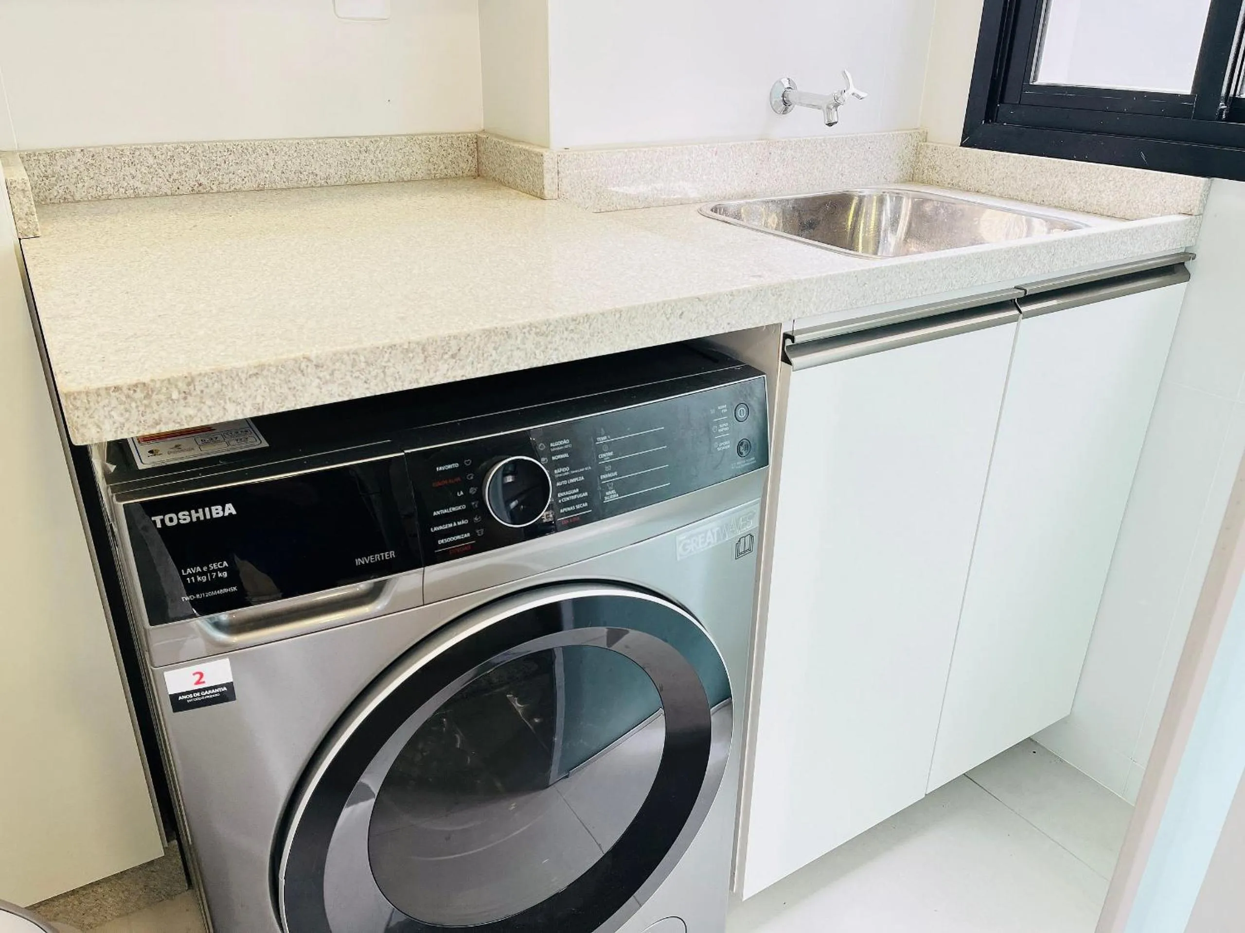 Area and facilities in Incrível apartamento à 200m da praia