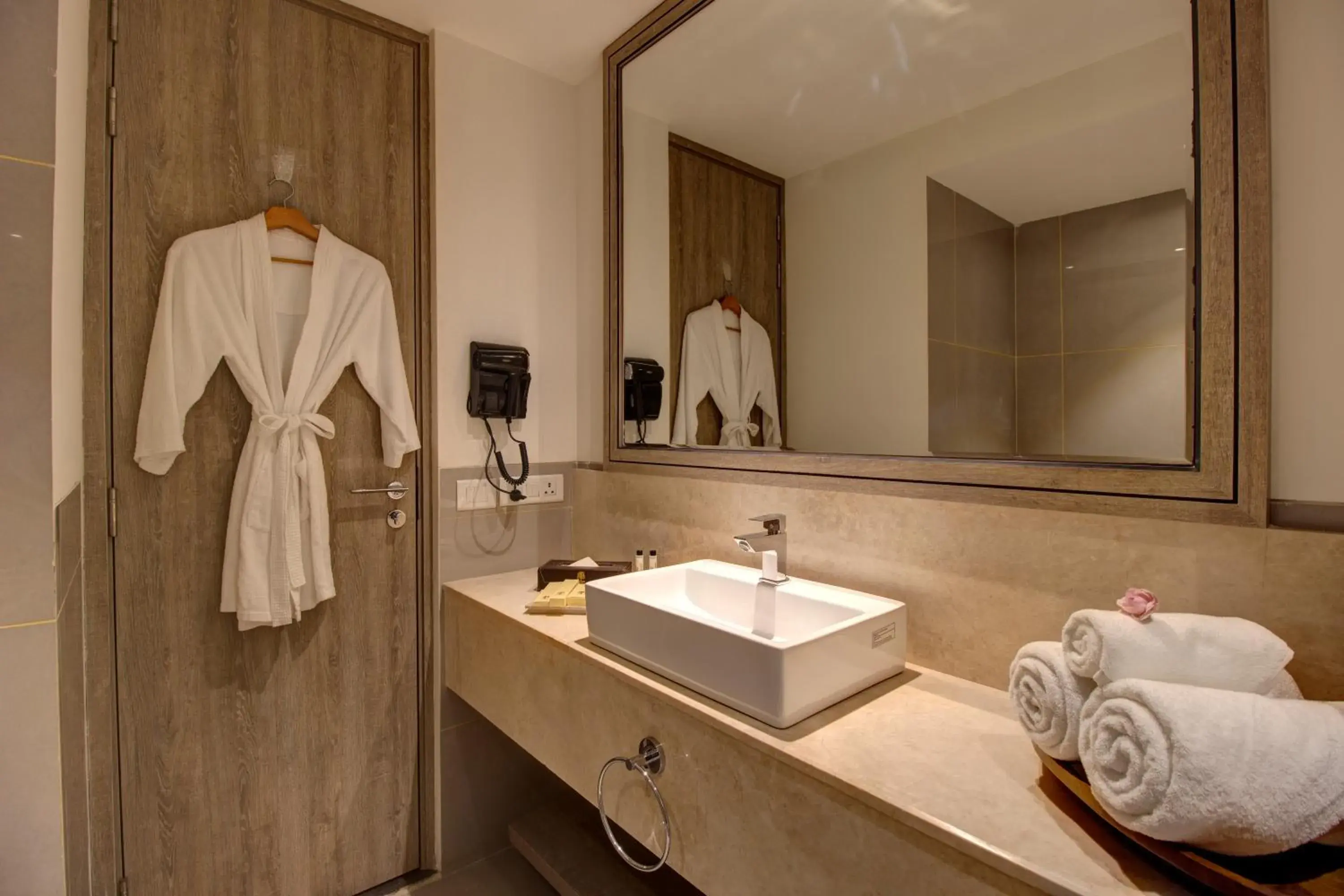 Bathroom in Rhythm Gurugram Hotel & Suites, Sohna Road Bathroom in Rhythm Gurugram Hotel & Suites, Sohna Road