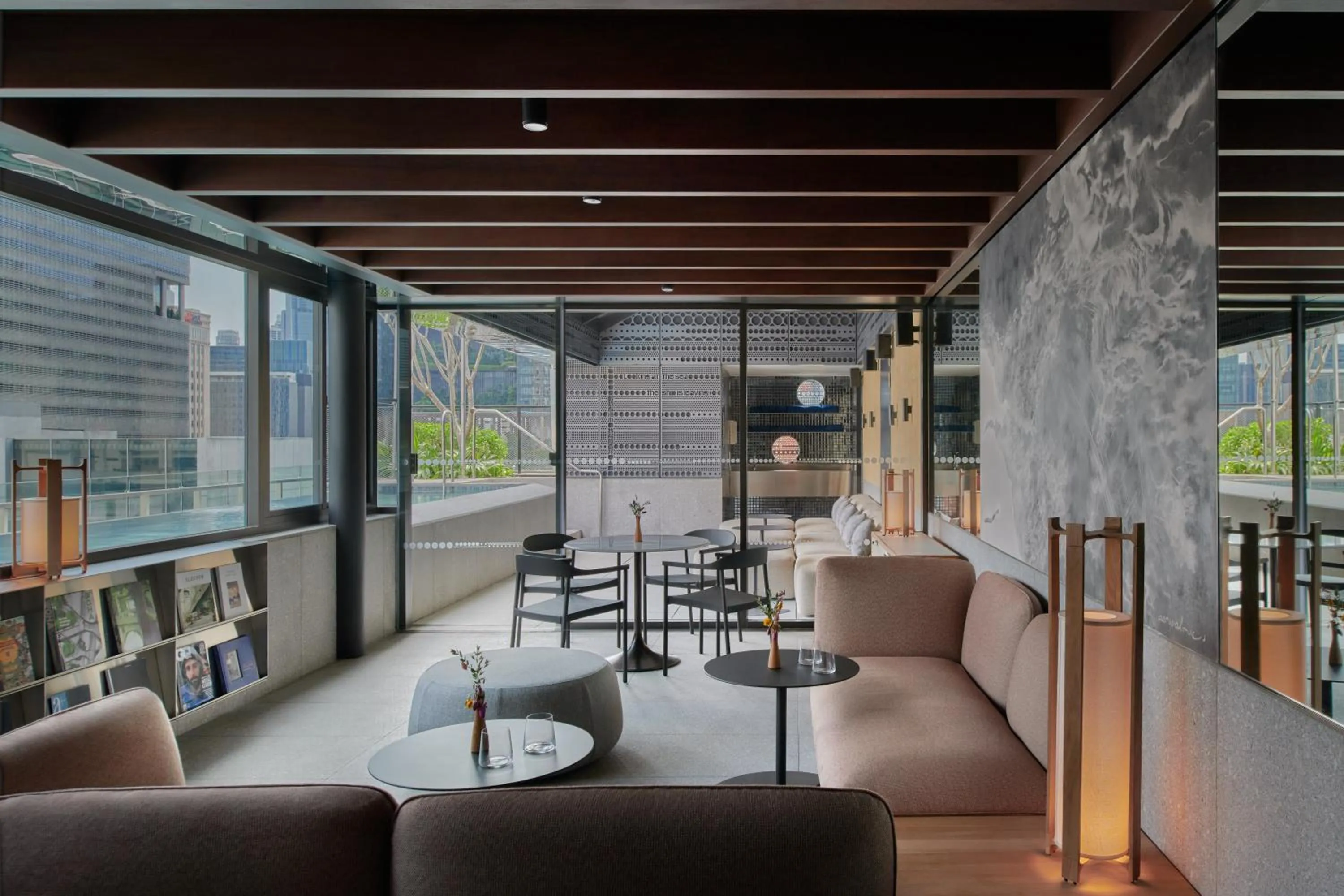 Pool view in 21 Carpenter, Singapore, a Member of Design Hotels