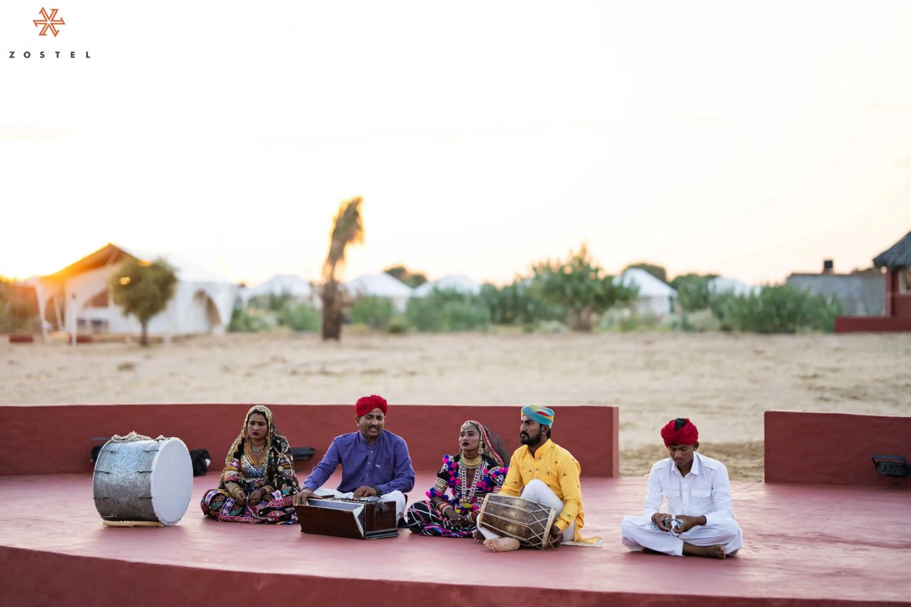 Natural landscape in Zostel Sam Desert (Jaisalmer)