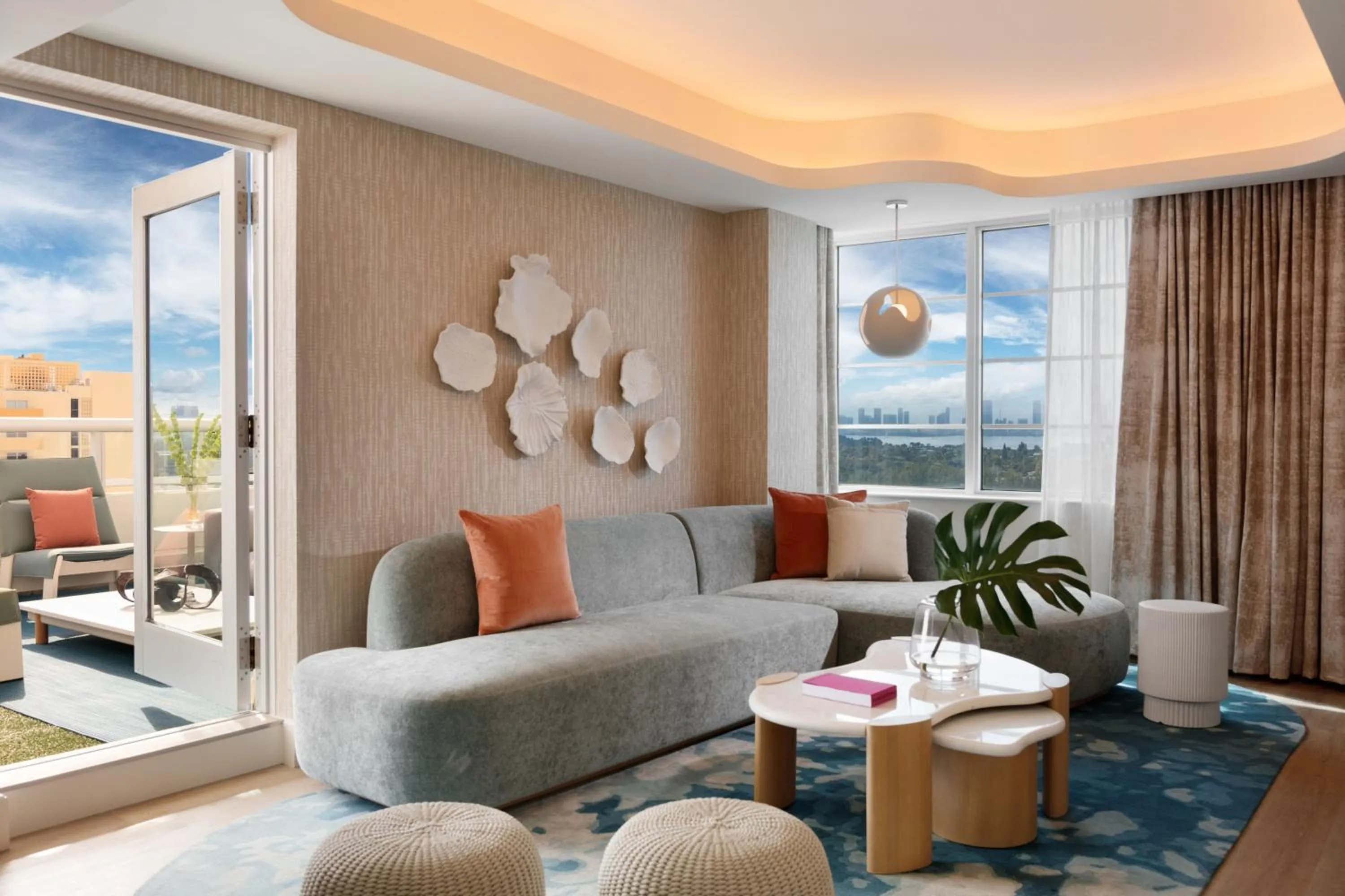 Living room in Andaz Miami Beach, By Hyatt