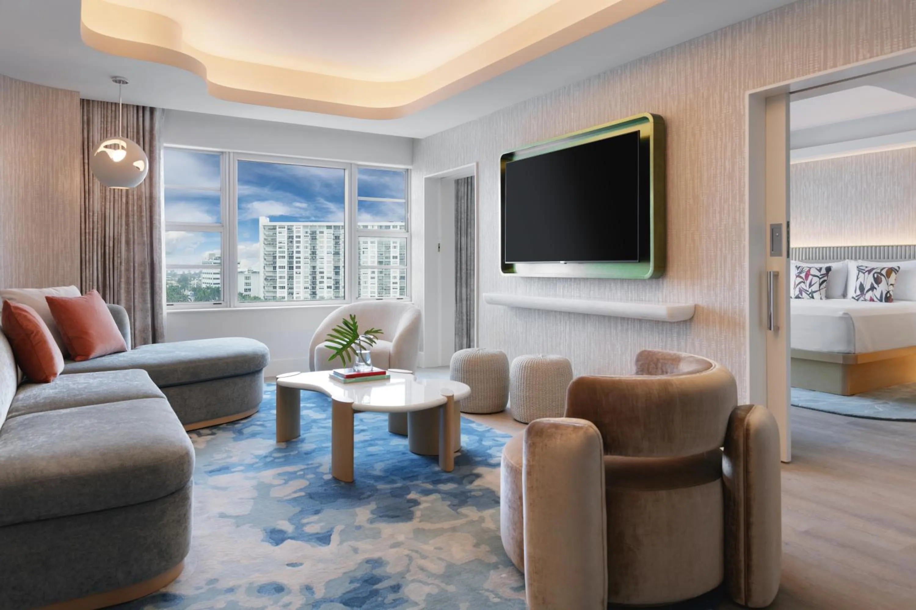 Seating area in Andaz Miami Beach, By Hyatt