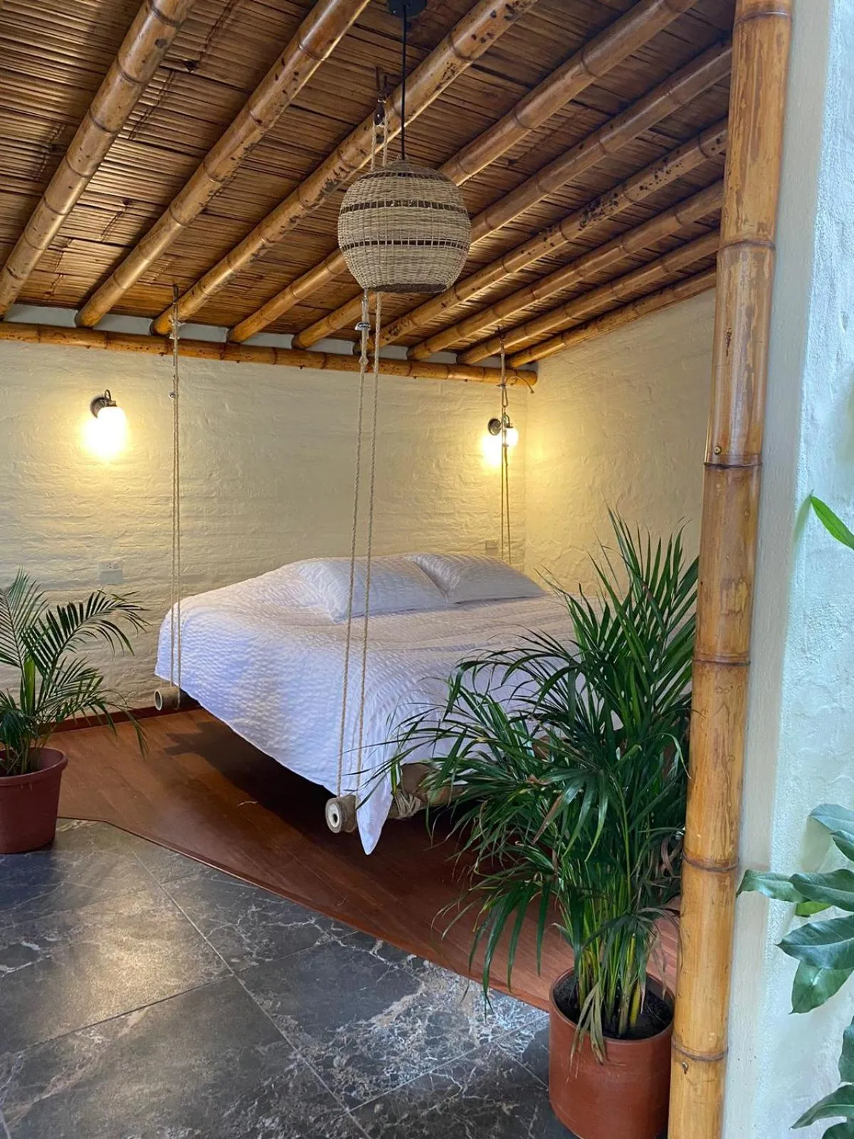 Bed in Hostería Colibri Aeropuerto