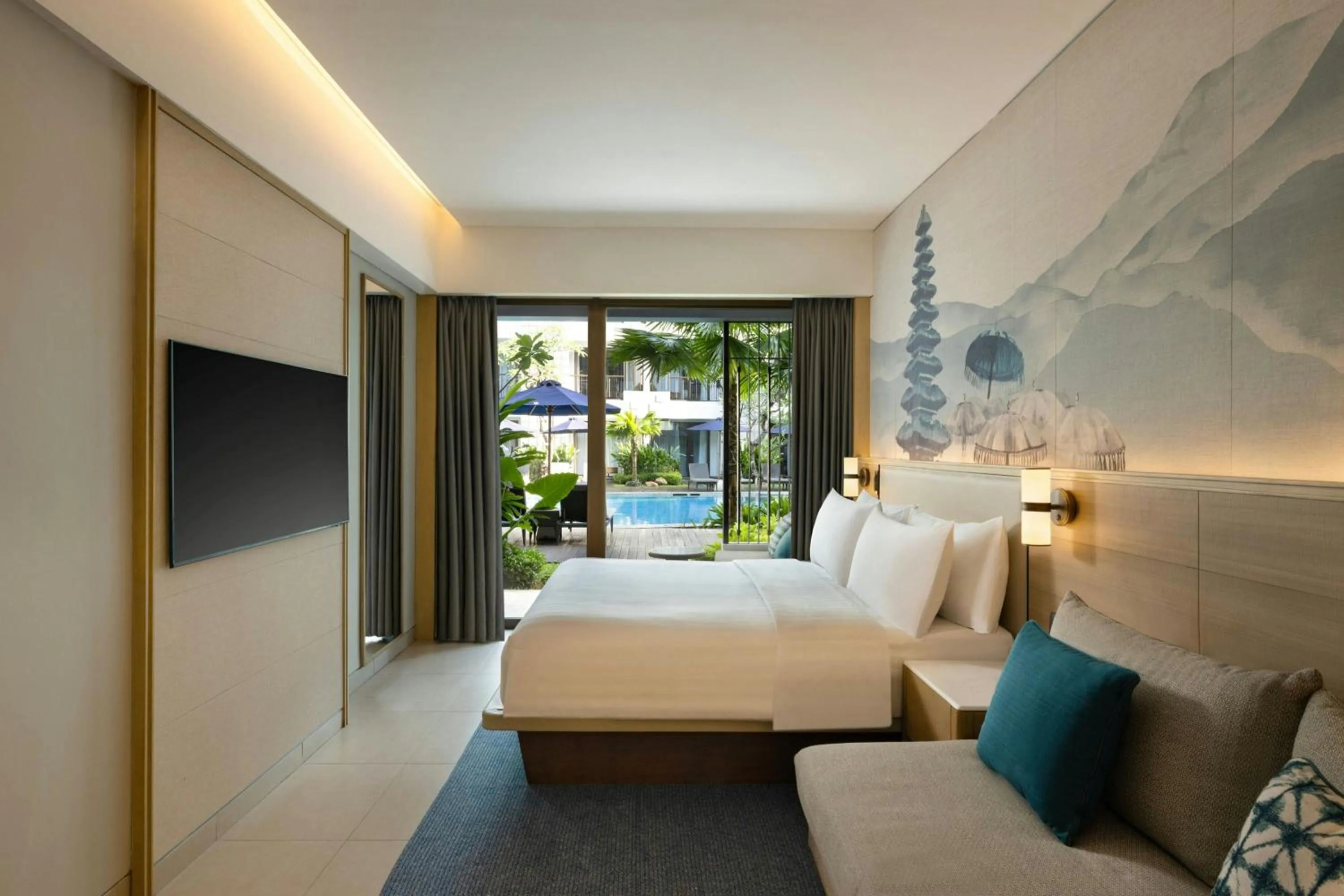 Swimming pool, Bed in Courtyard by Marriott Bali Seminyak Resort
