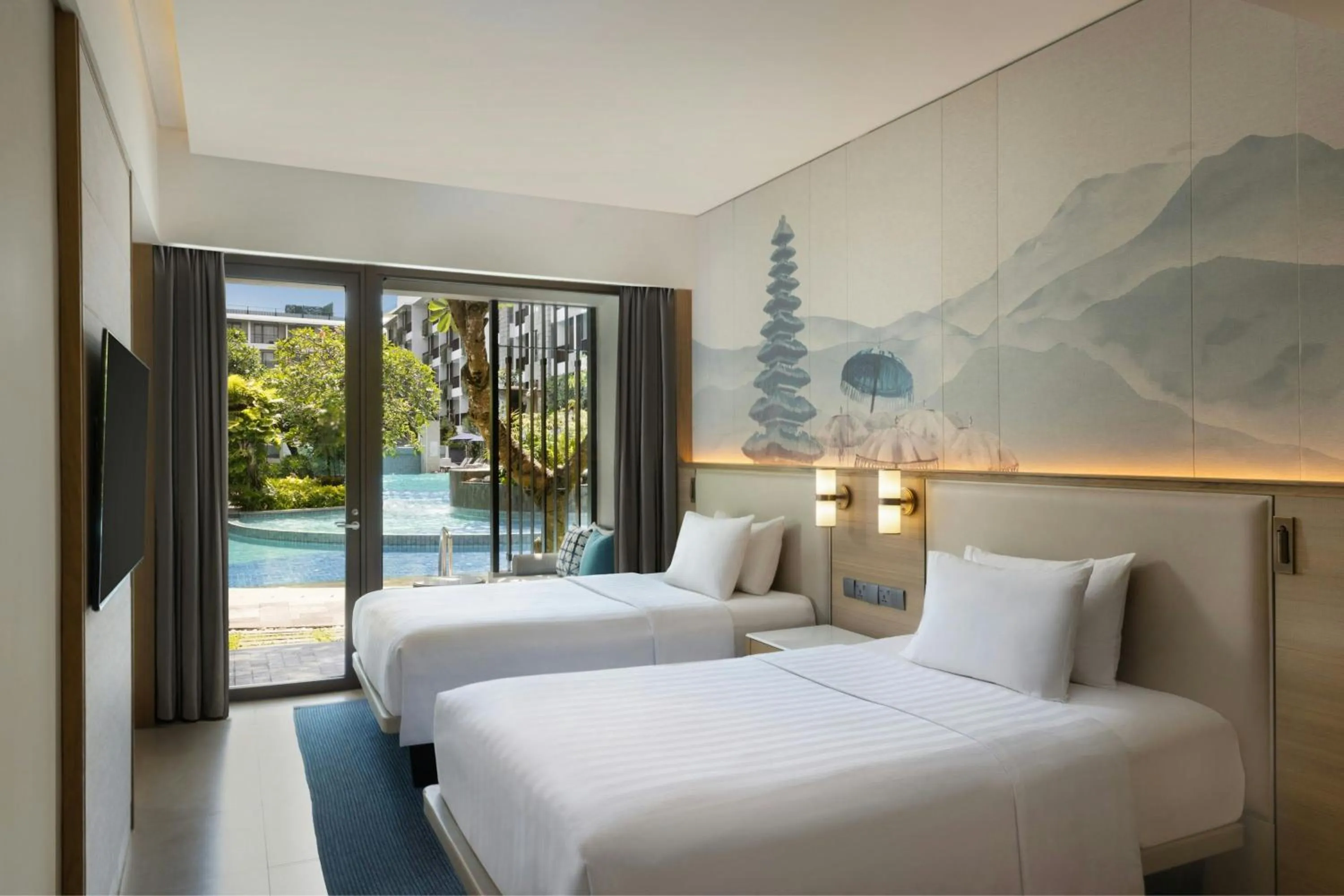 Swimming pool, Bed in Courtyard by Marriott Bali Seminyak Resort
