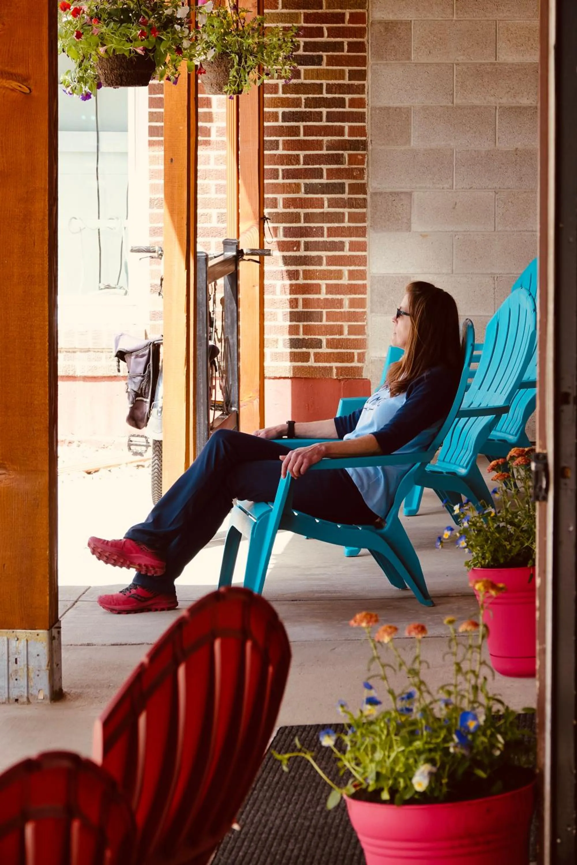 Patio in Pintler's Portal Hostel