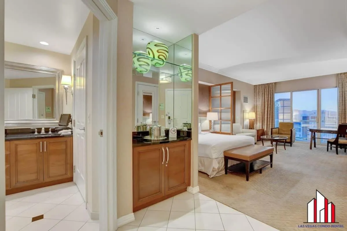 Bed in MGM Signature-36-705 F1 Track & Strip View Balcony