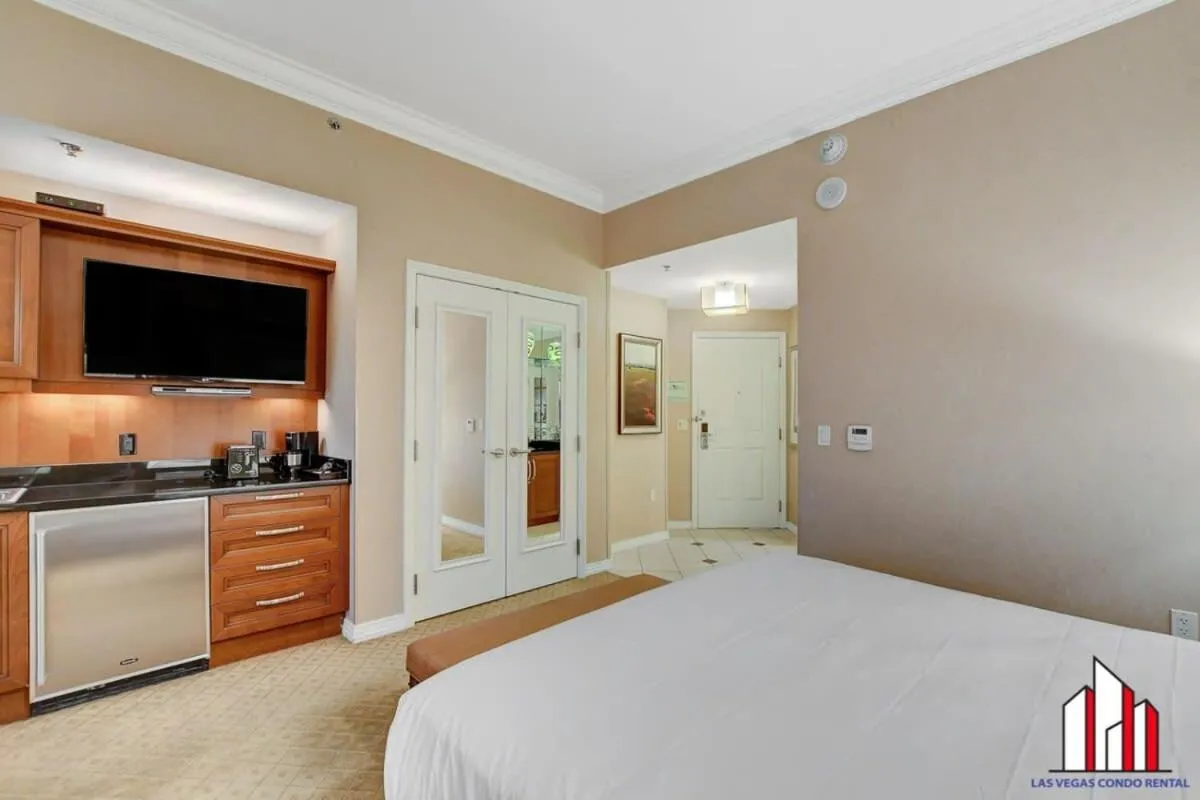 Bed in MGM Signature-36-705 F1 Track & Strip View Balcony