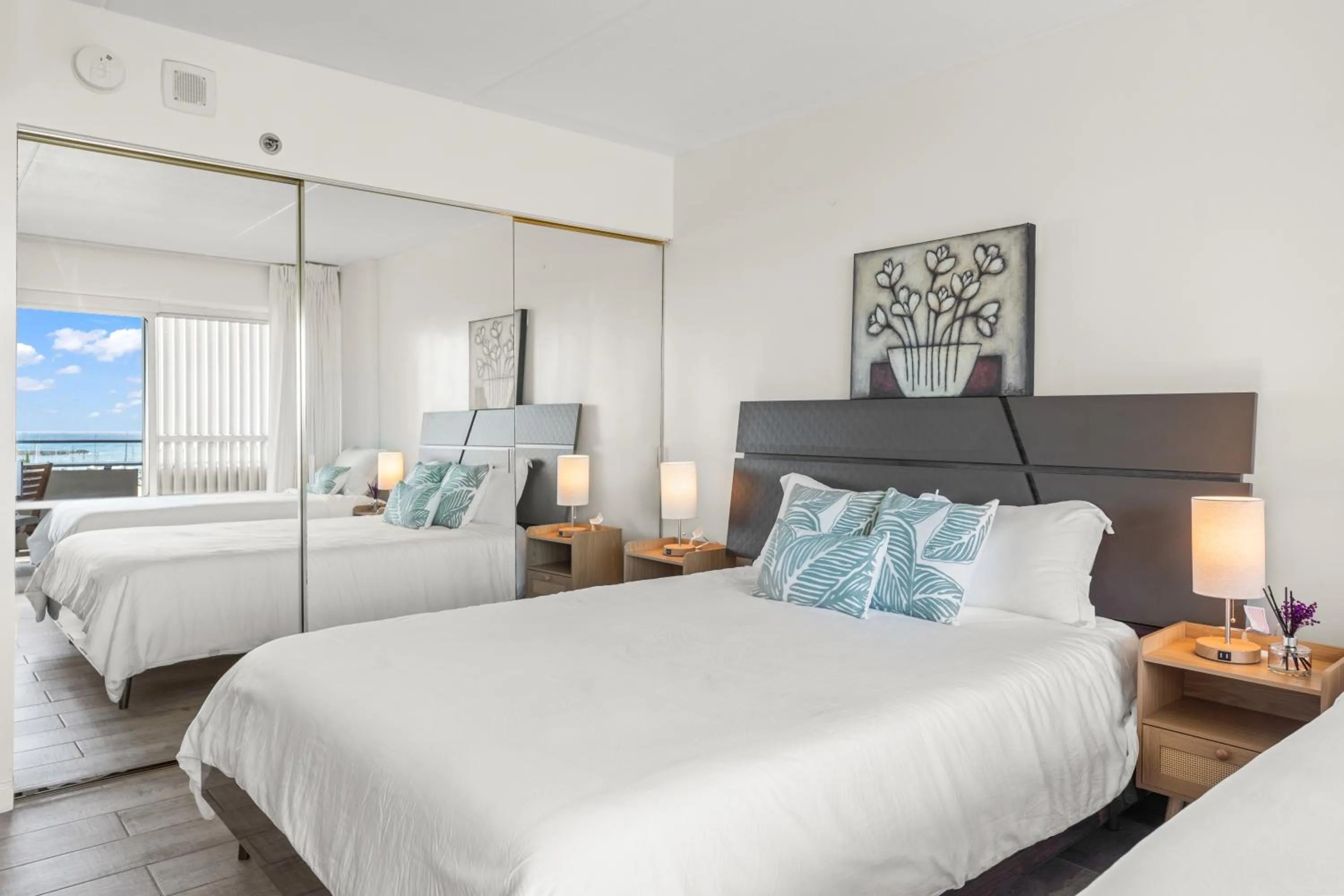 Bed in Ilikai Hotel with Ocean View