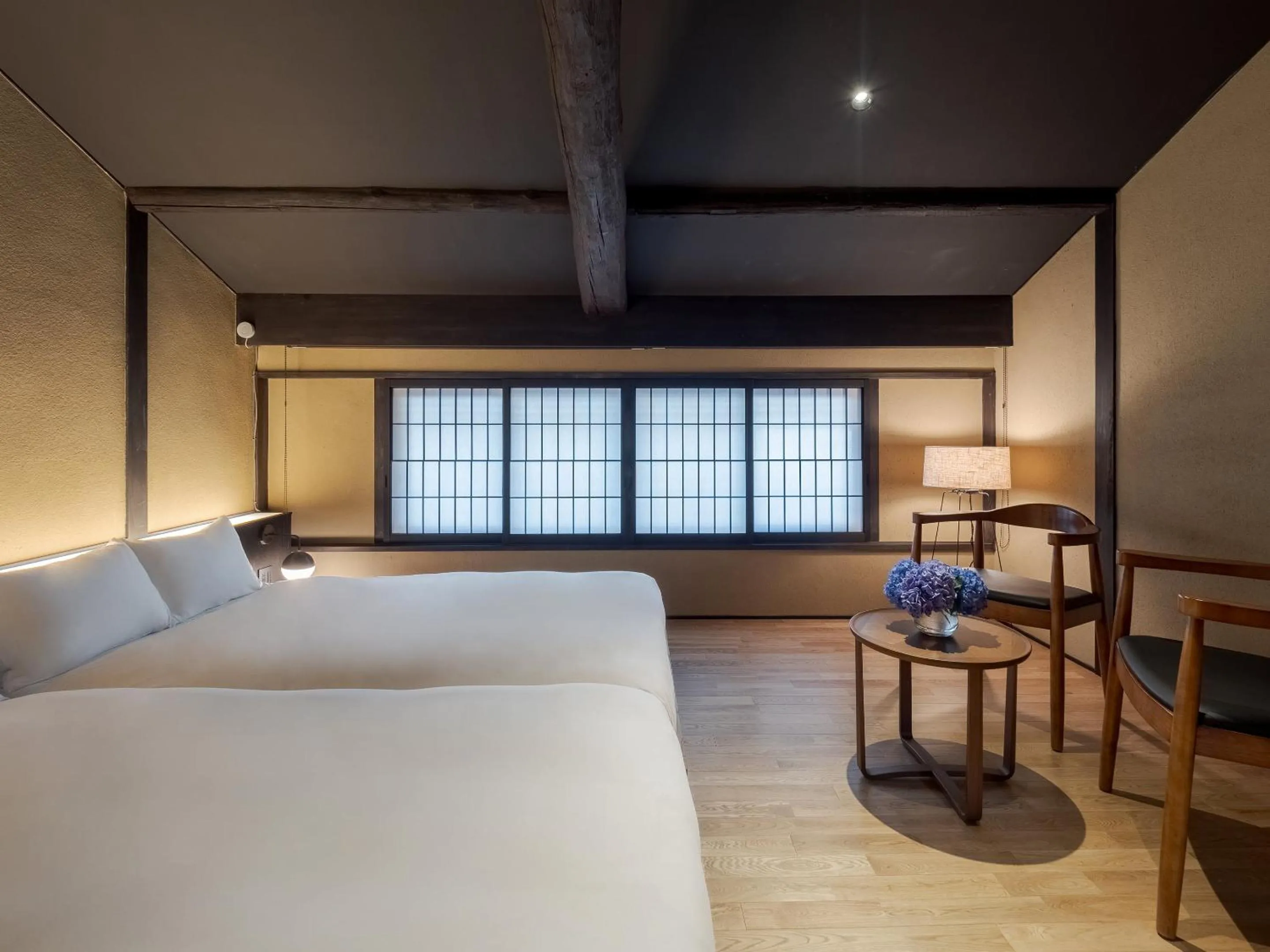 Bedroom, Bed in Mizunoha Machiya House