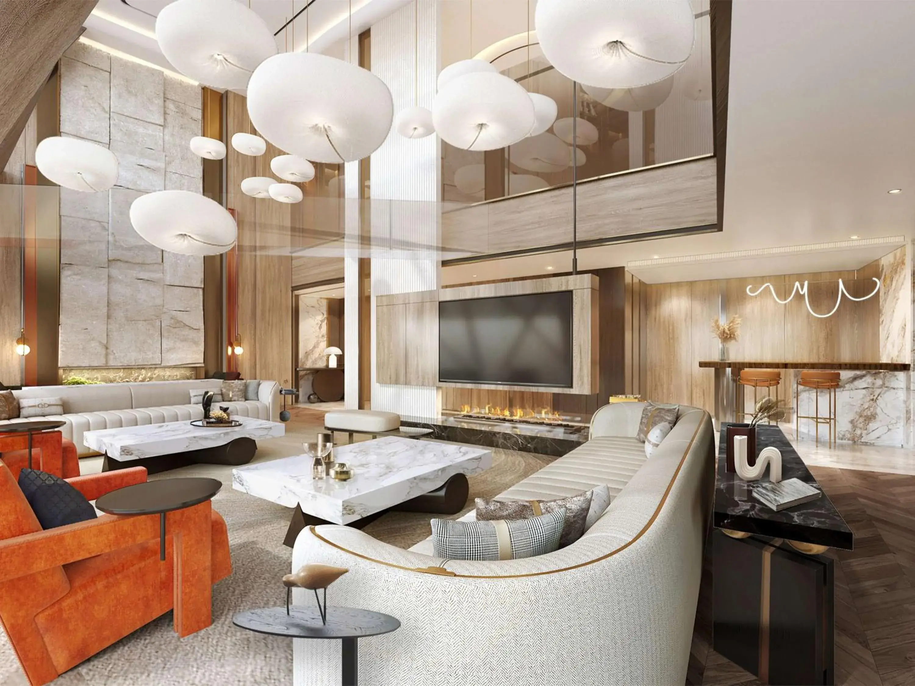 Living room in Hilton Huzhou Nanxun Living room in Hilton Huzhou Nanxun