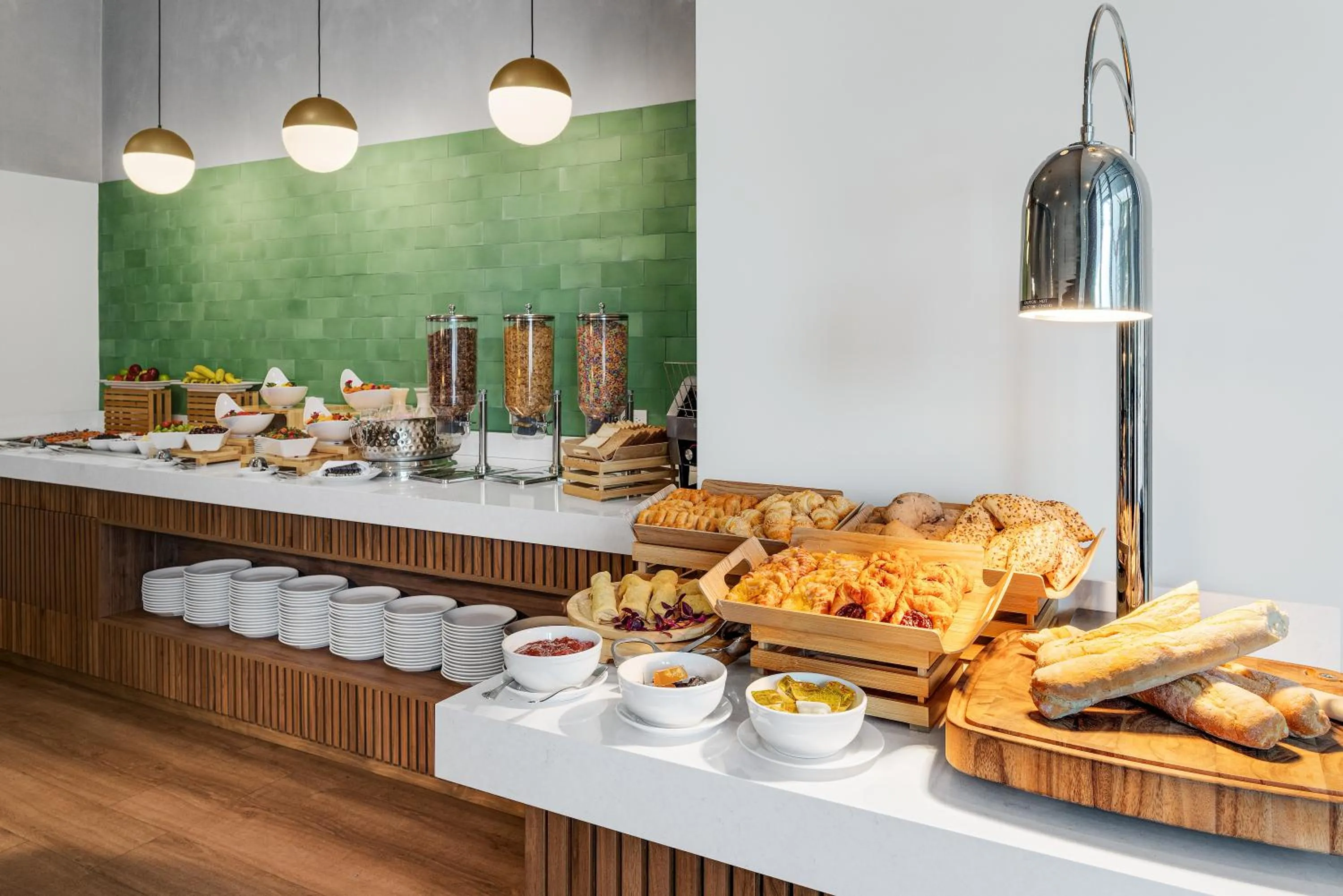 Buffet breakfast in Hilton Garden Inn San Jose Airport City Mall