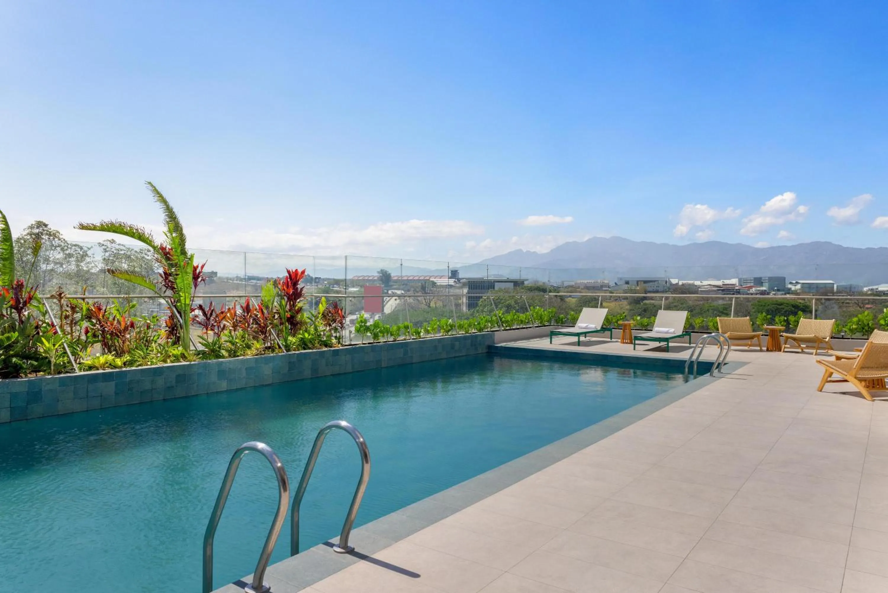 Pool view in Hilton Garden Inn San Jose Airport City Mall