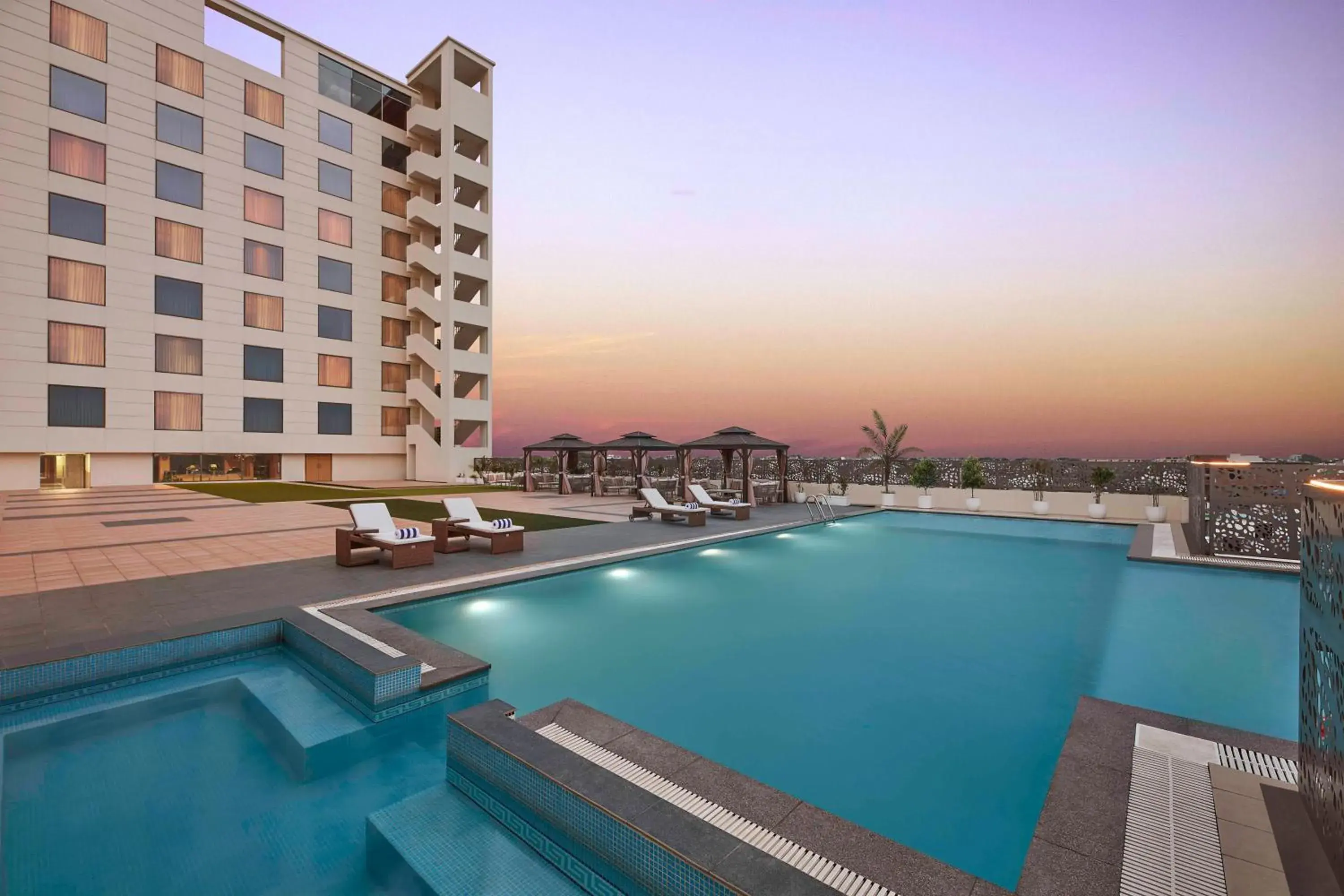 Swimming pool in Doubletree By Hilton Varanasi Swimming pool in Doubletree By Hilton Varanasi