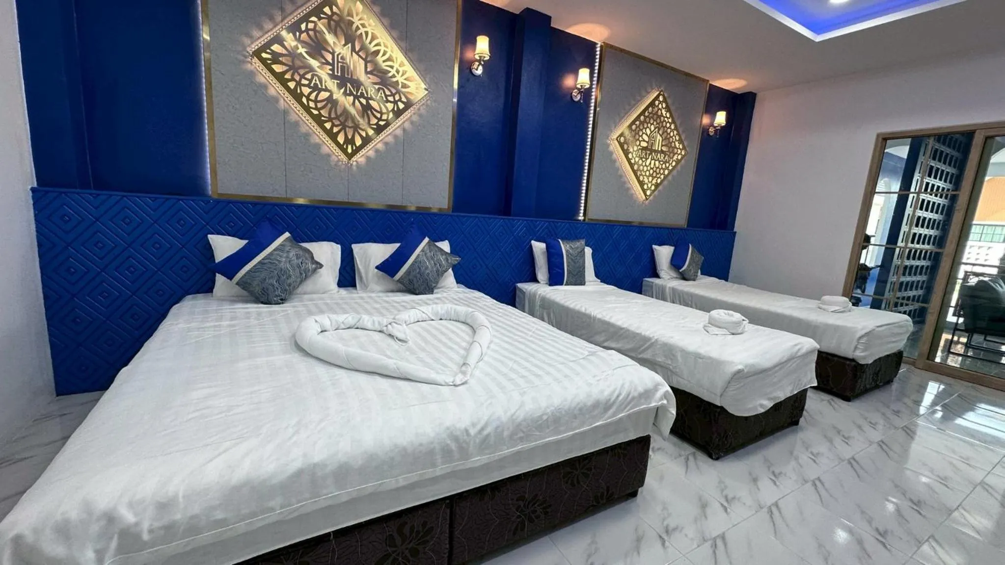 Bed in Art Nara Hotel อาร์ตนรารีสอร์ท