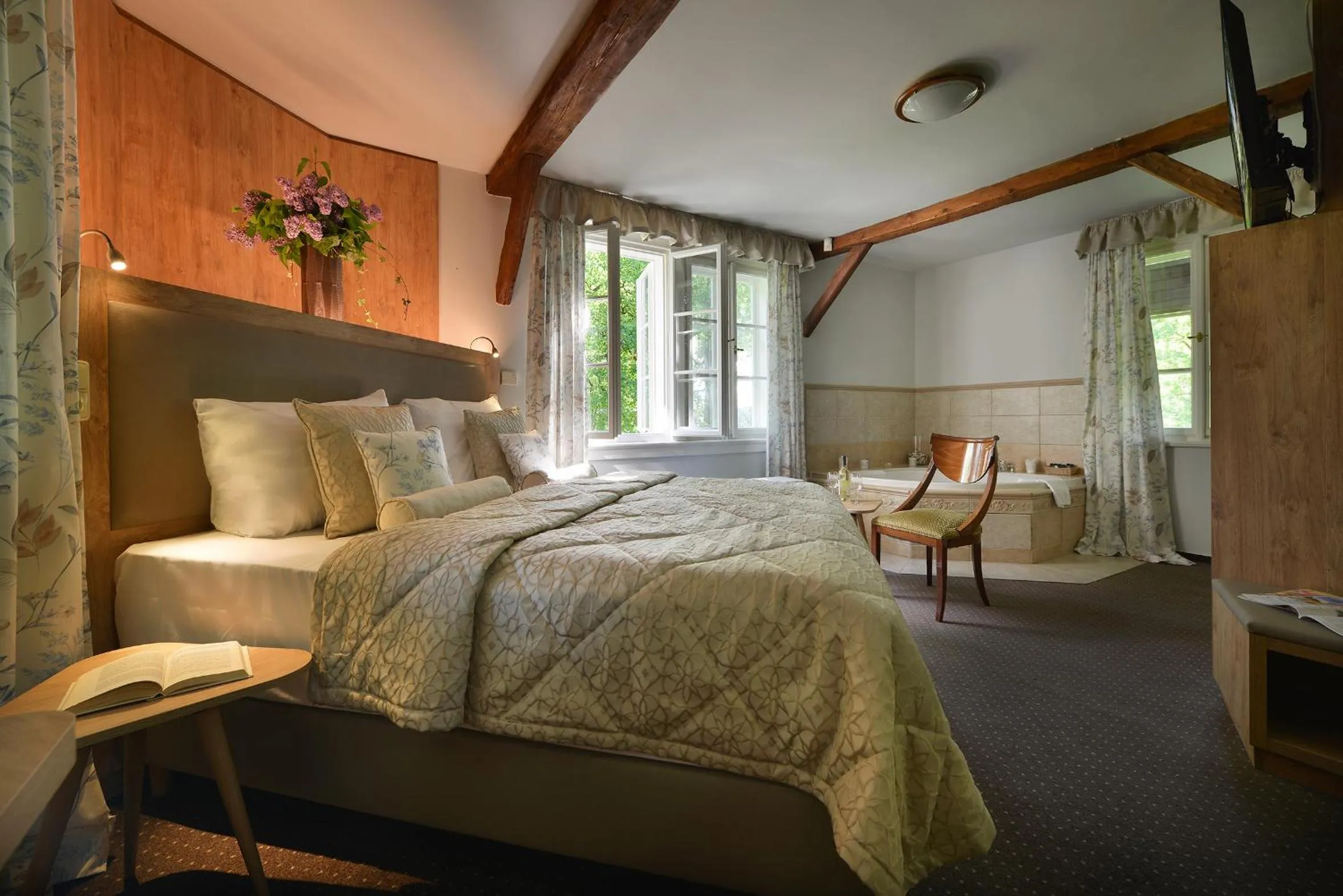 Bed in Chateau Loucen Garden Retreat