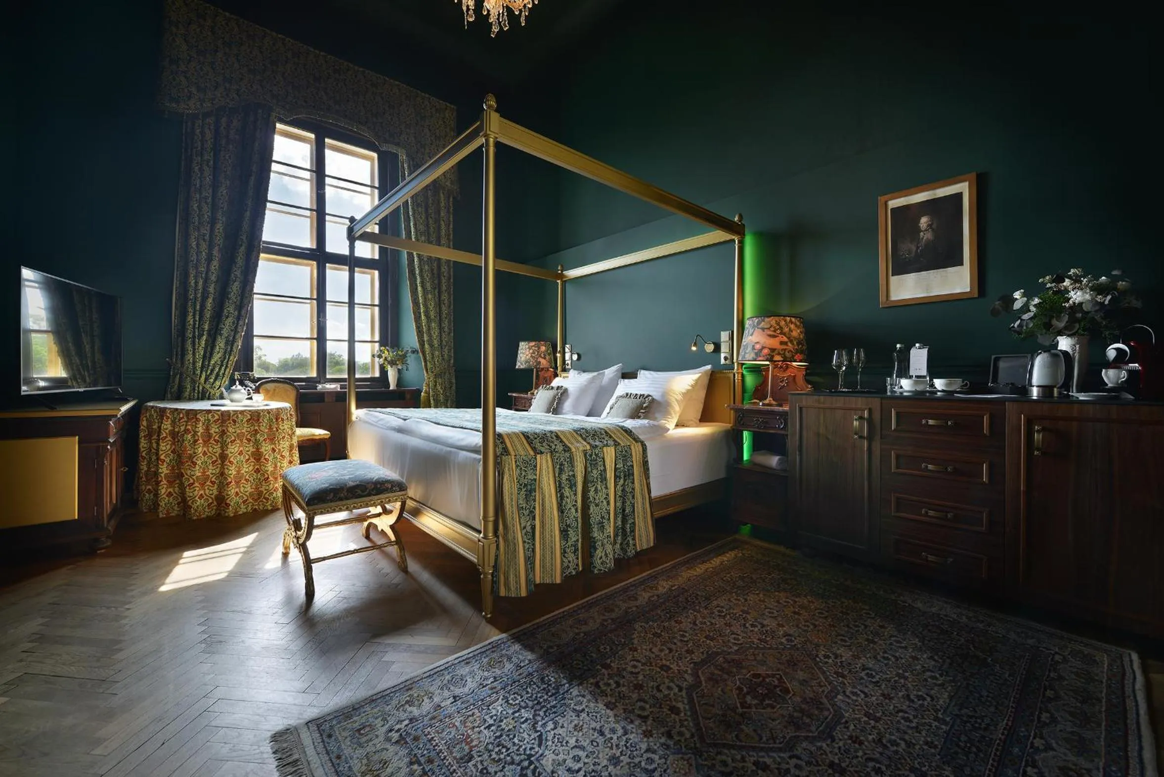 Bed in Chateau Loucen Garden Retreat