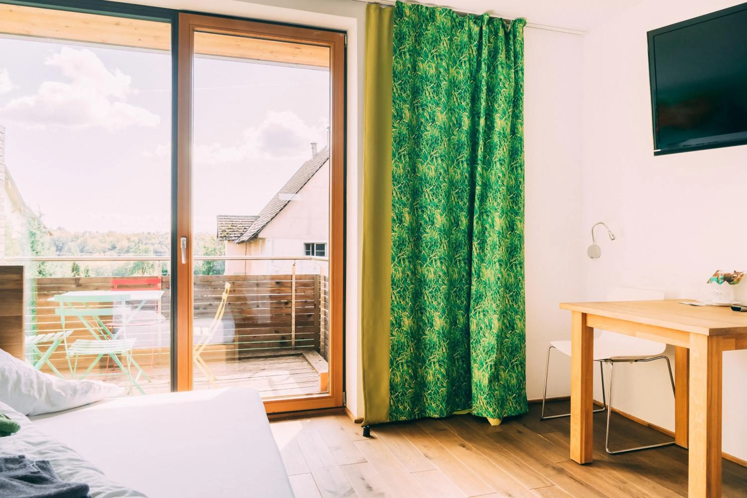 Balcony/Terrace, Bed in Gut Hügle Erlebnishof