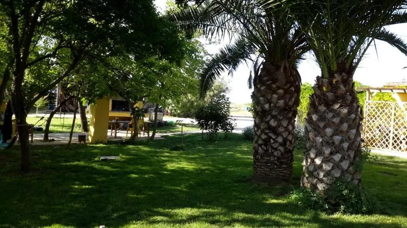 Garden in casa di campagna dal pozzo