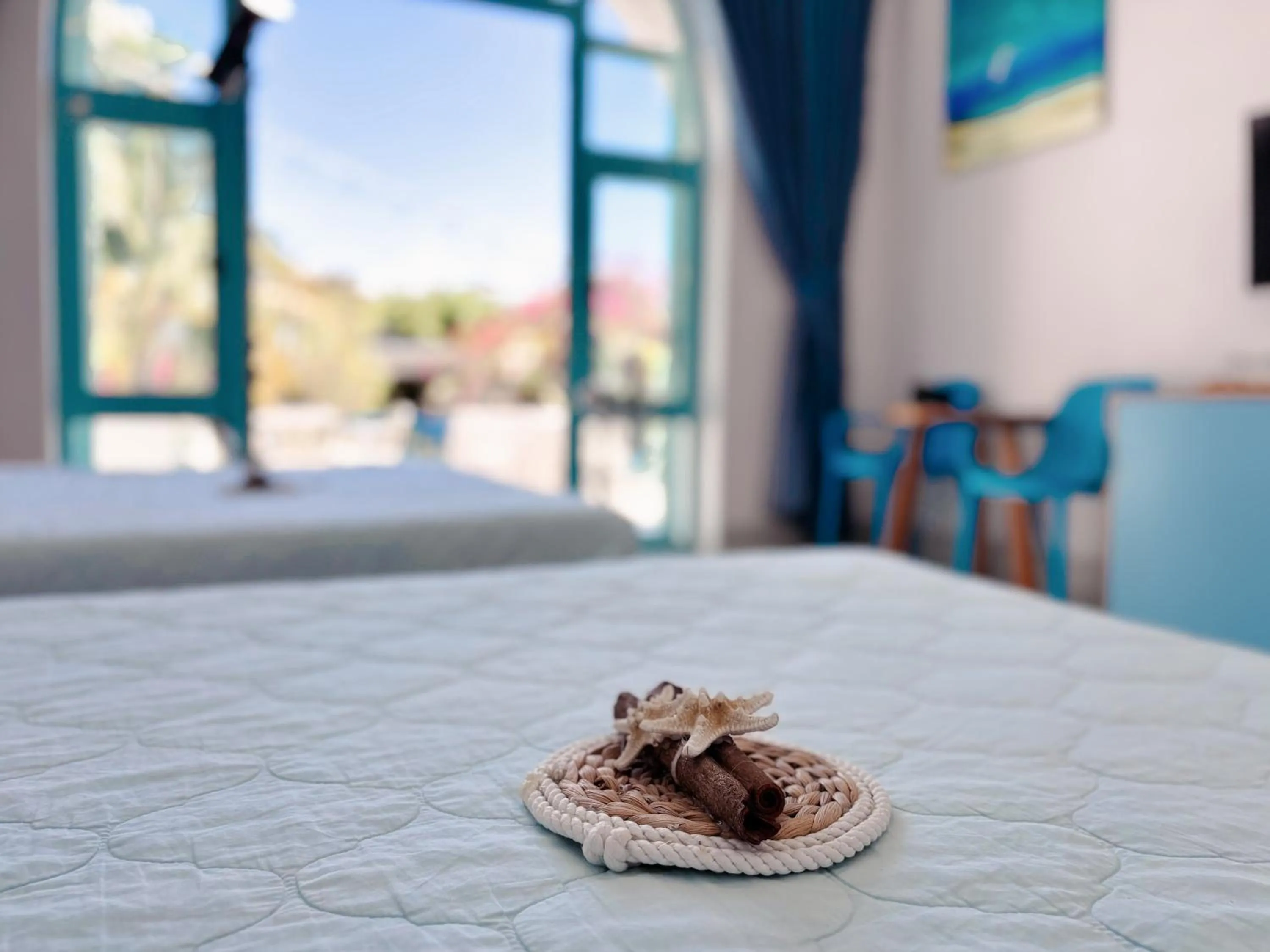 Bed in Santorini Villa Cam Ranh