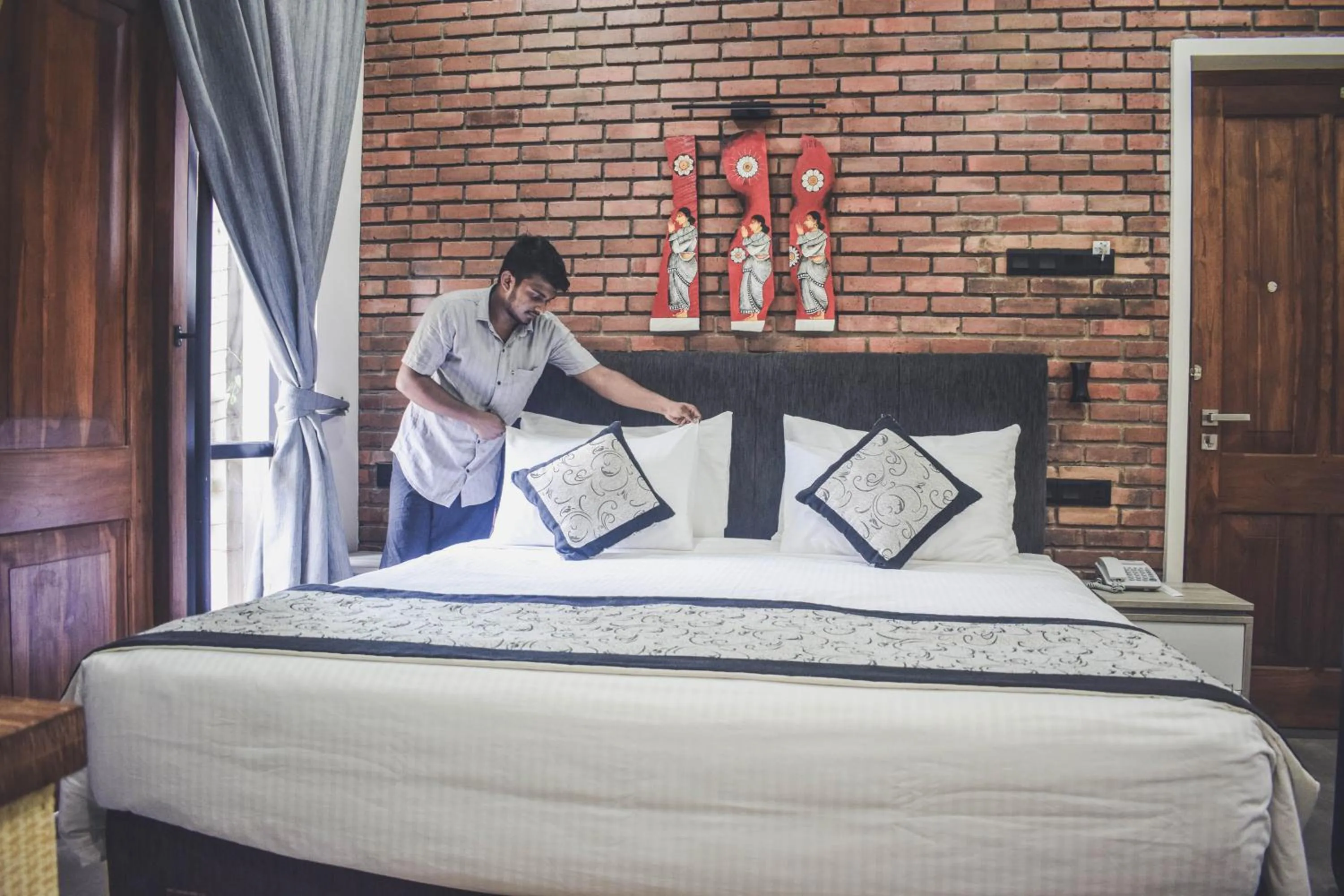 Bed in Abhaya Mandapa