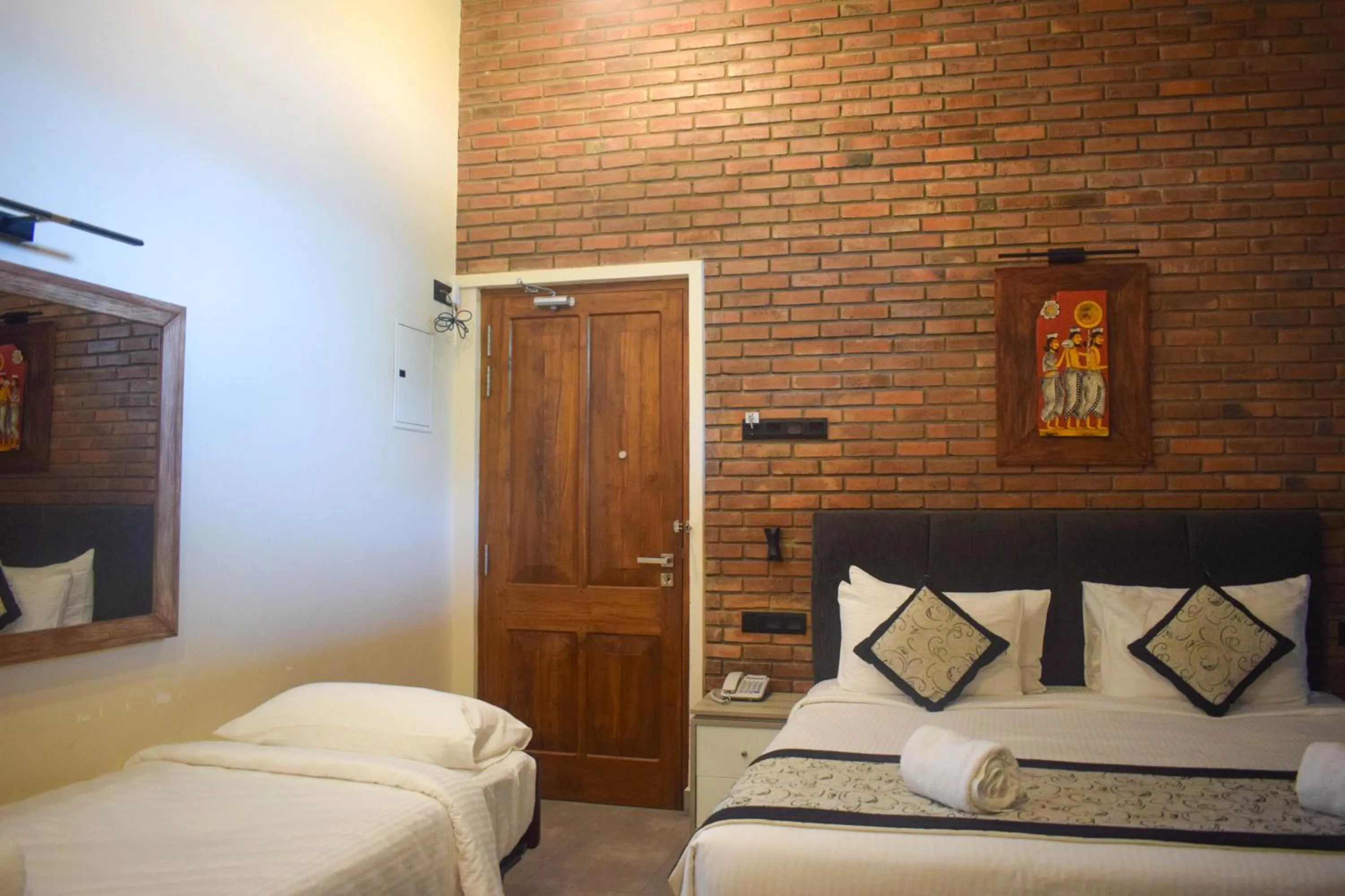 Bed in Abhaya Mandapa