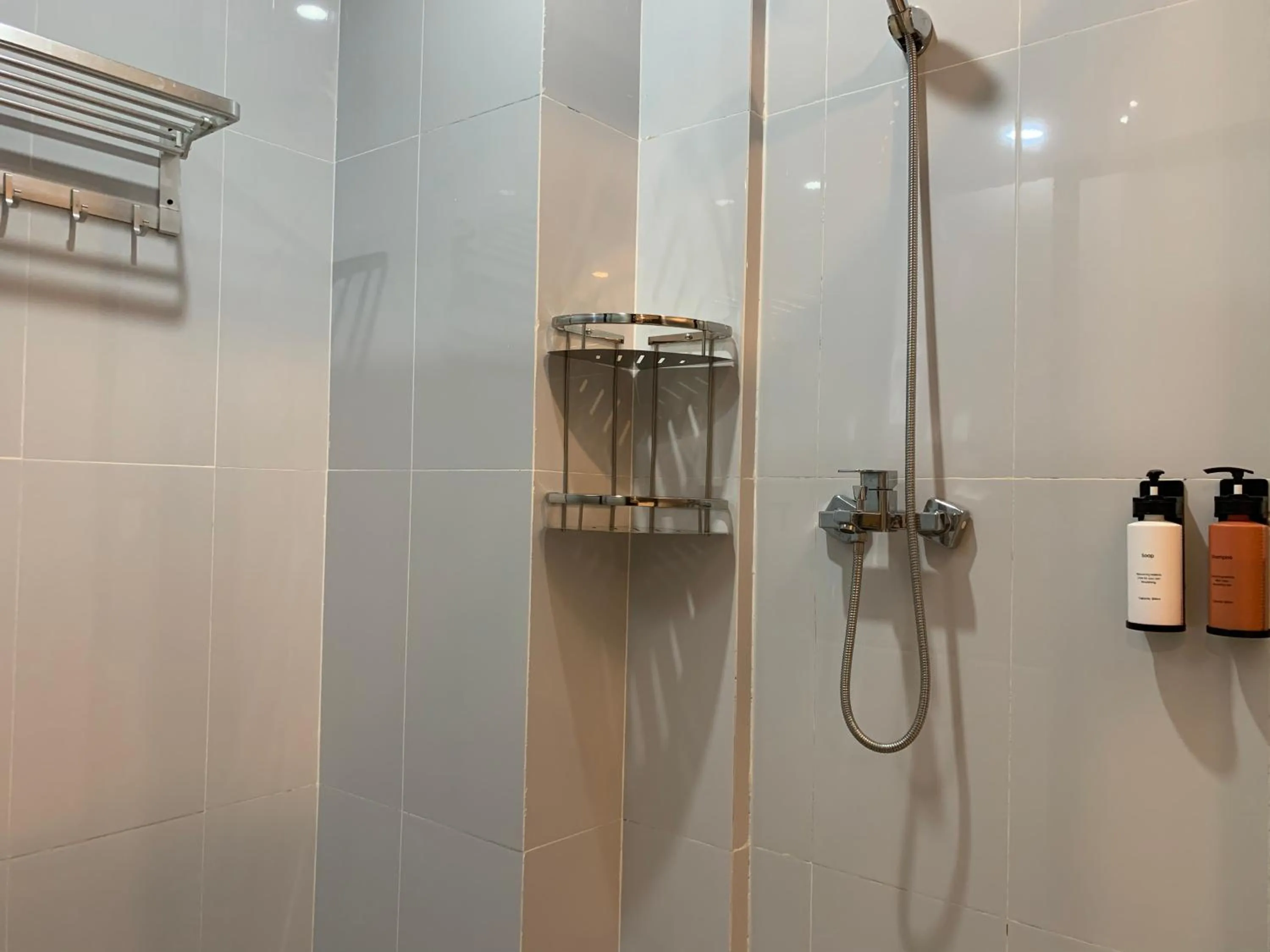 Shower in Nico’s Hotel and SkyBar