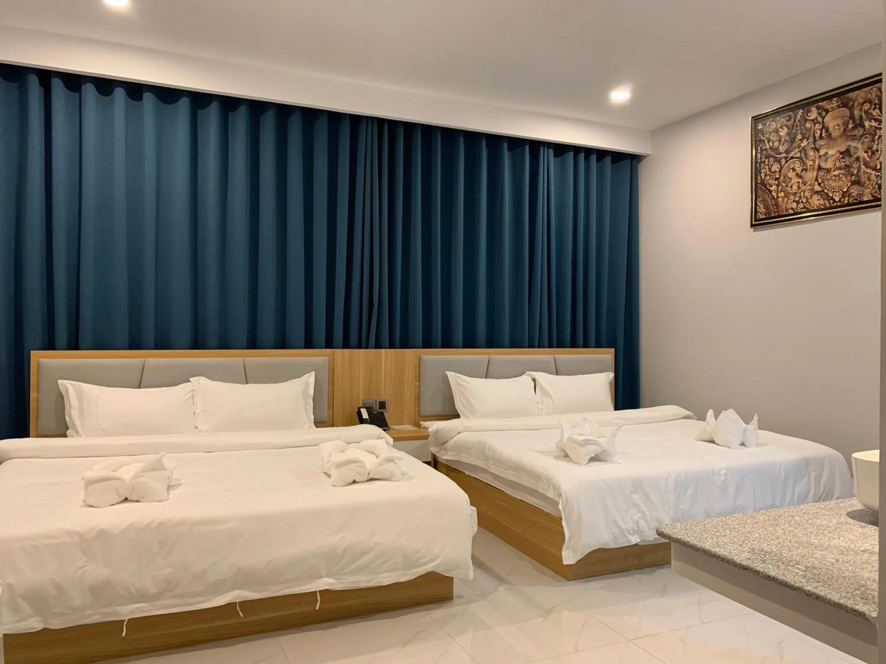 Bed in Nico’s Hotel and SkyBar