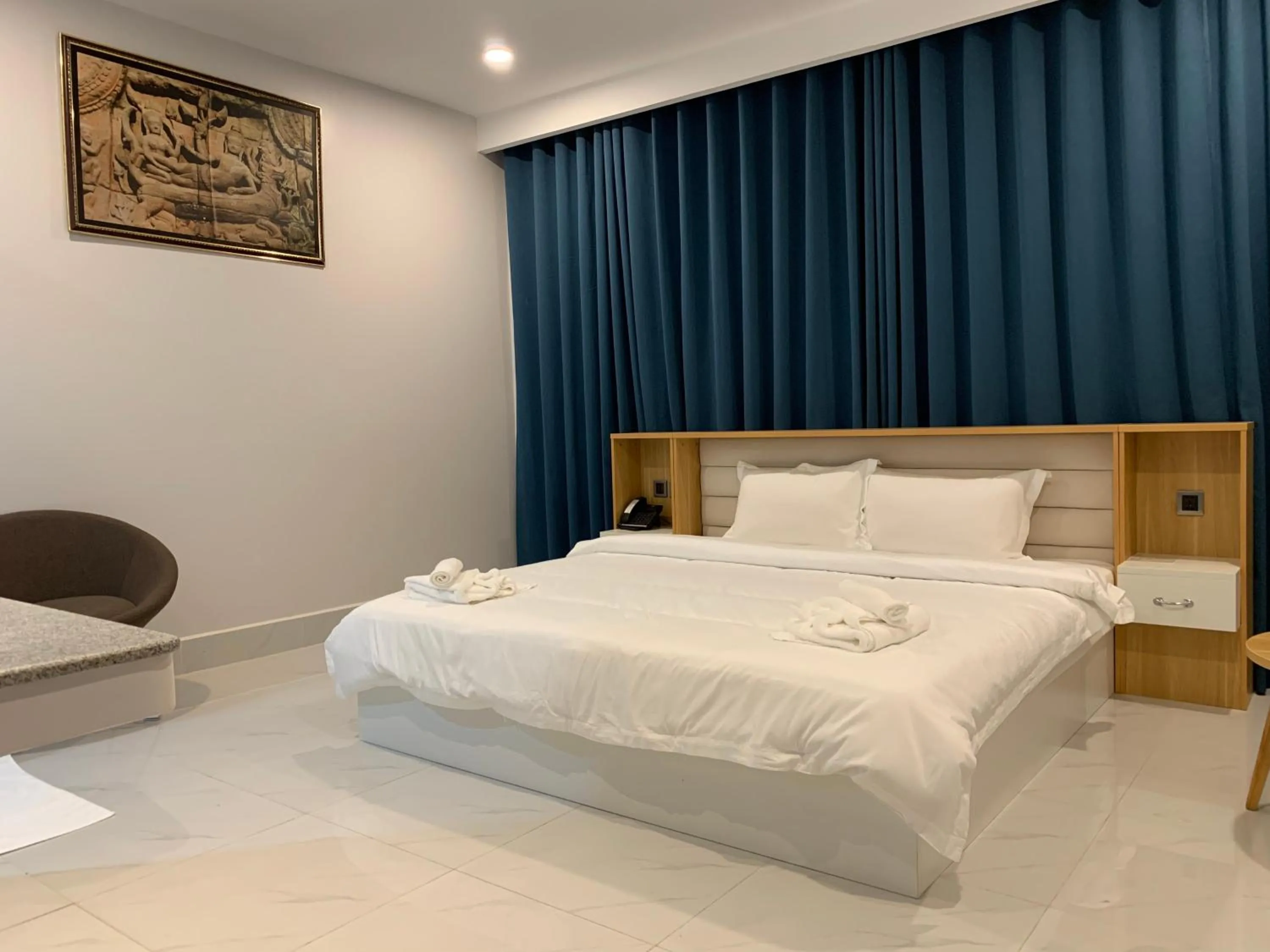 Bed in Nico’s Hotel and SkyBar