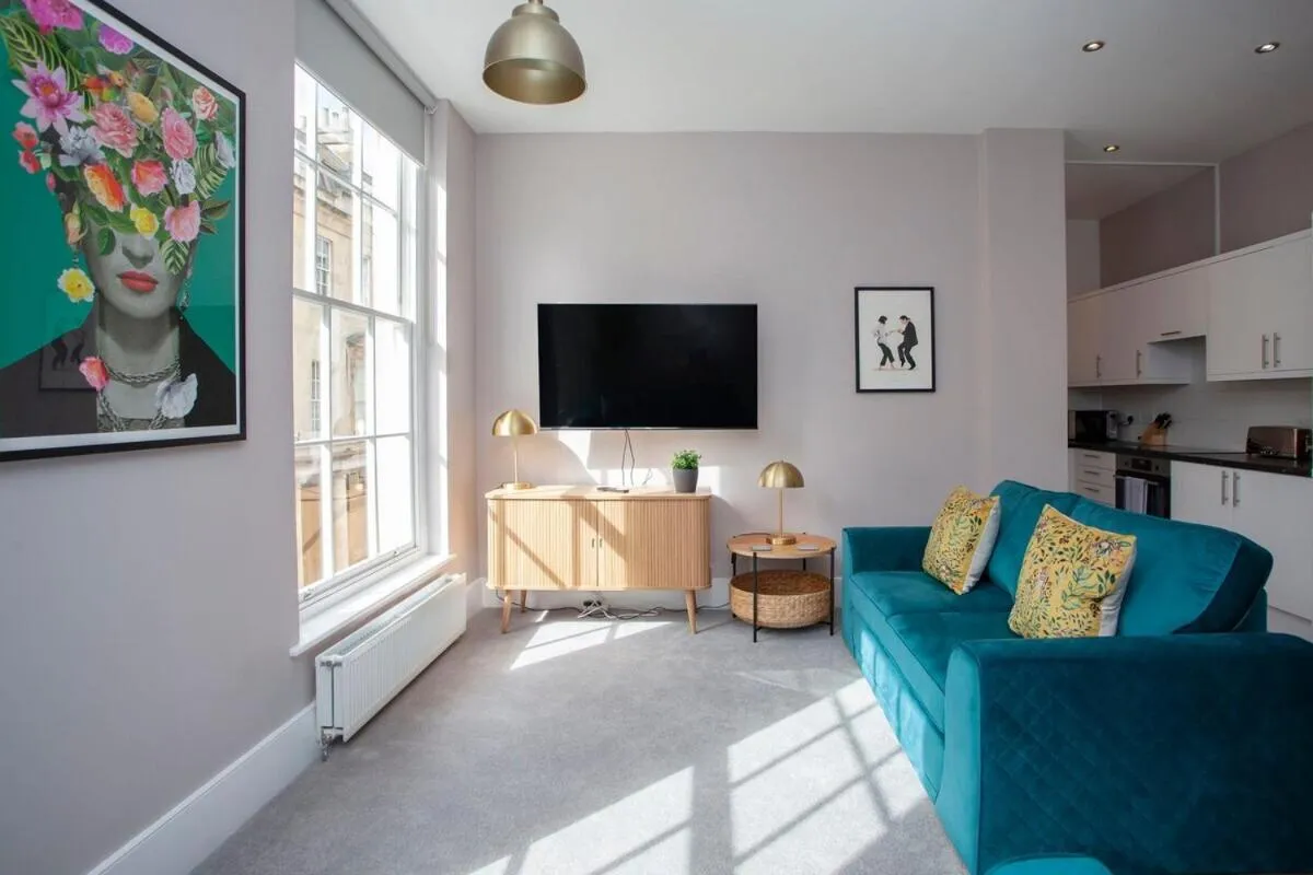 Living room in Stunning Apt - Centre of Historic Bath
