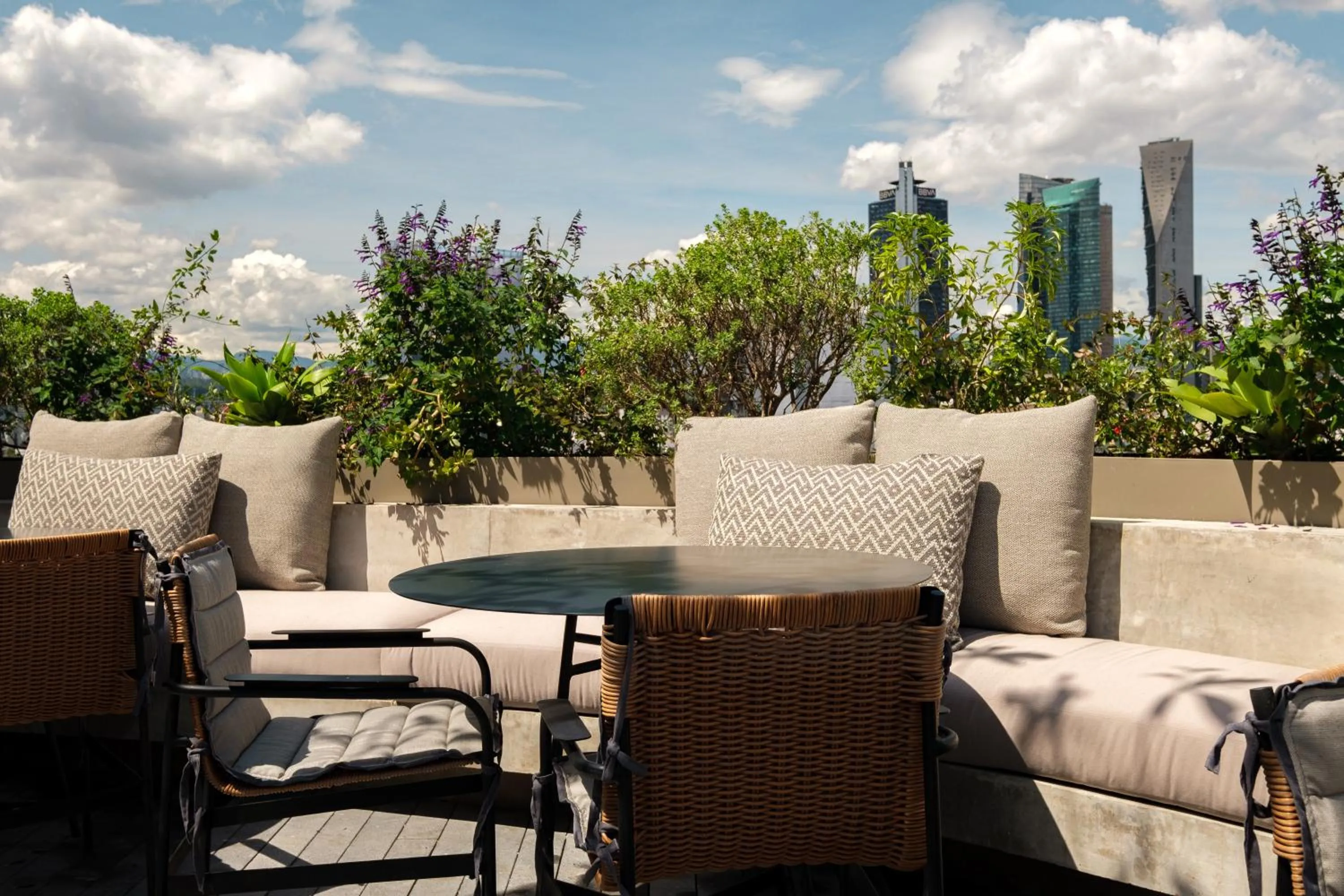 Seating area in ONTO Tonalá Mexico City