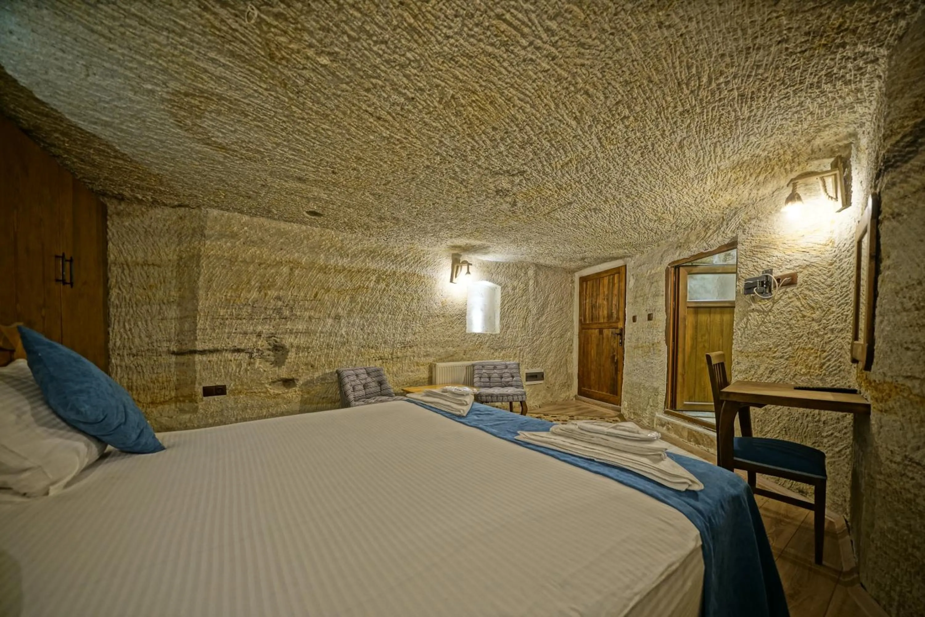 Bed in Cappa Cave Hotel