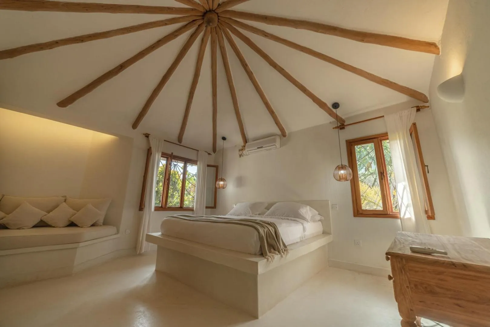 Bed in Bamboo House B&B